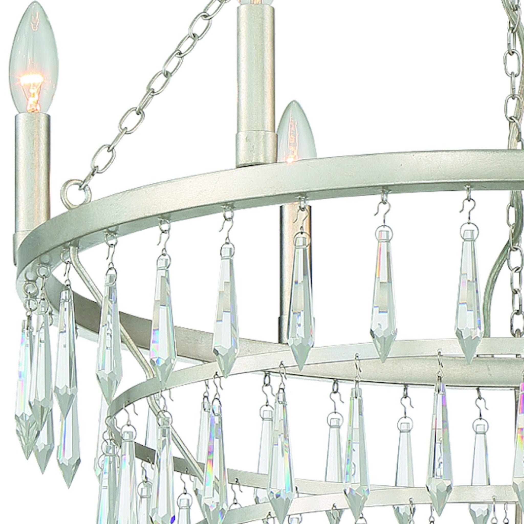 Lucille 24'' Antique Silver Chandelier Silver 24"W x 35"H x 24"D