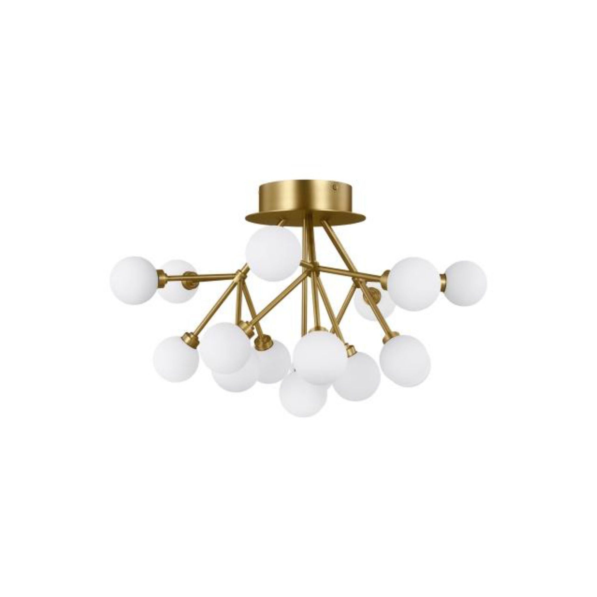 Mara Flush Mount Flush & Semi-Flush Mount 16-Light LED 2700K Aged Brass by Sean Lavin