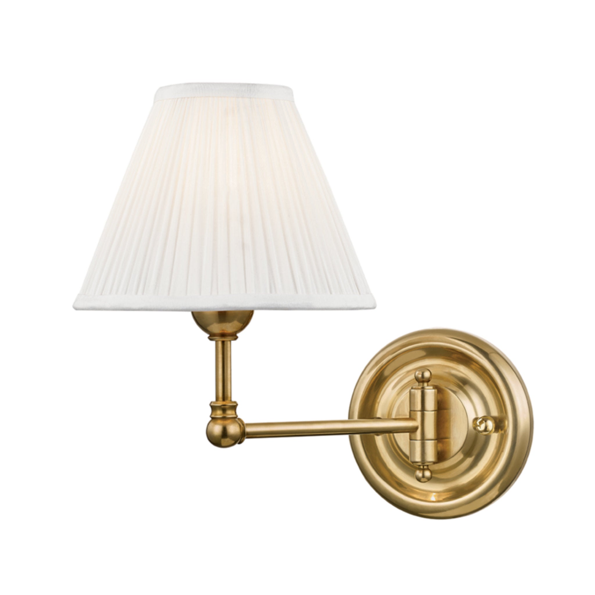 Classic No.1 1-Light Wall Sconce in Aged Brass by Mark D. Sikes 7.5L x 7.5W x 10.5H