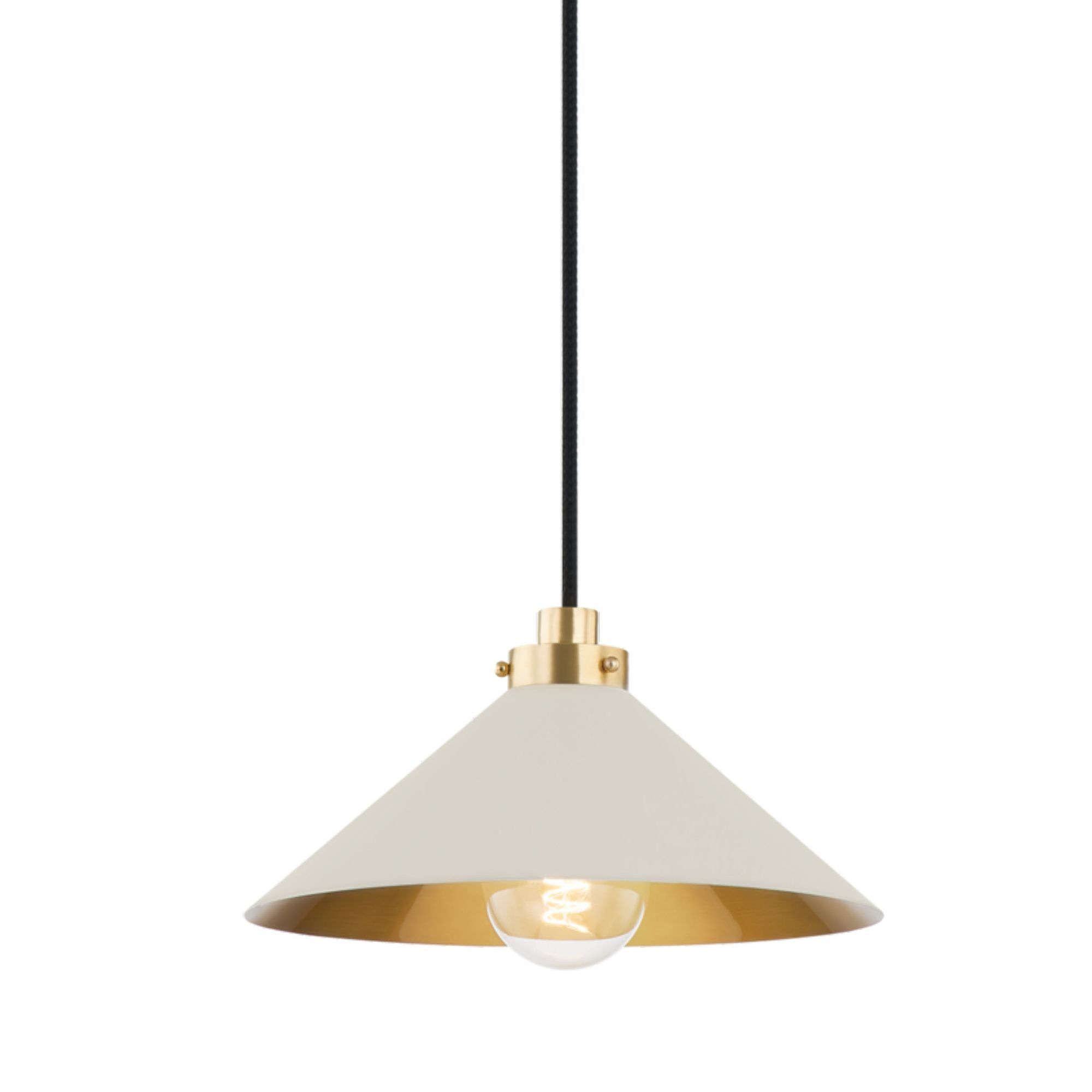 Clivedon 1-Light Pendant in Aged Brass by Mark D. Sikes 12L x 12W x 6.5H