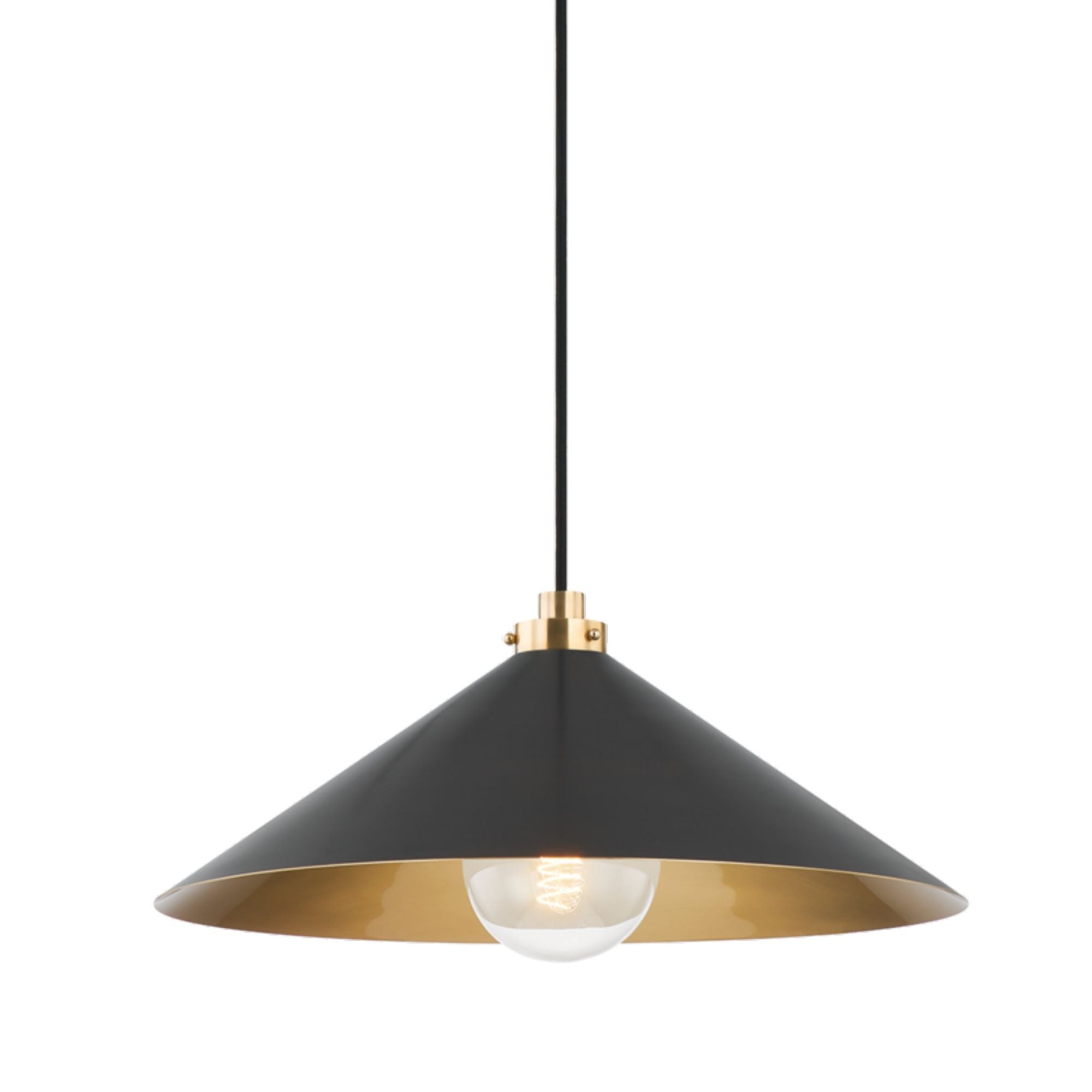 Clivedon 1-Light Pendant in Aged Brass by Mark D. Sikes 20W x 8.5H (Distressed Bronze)