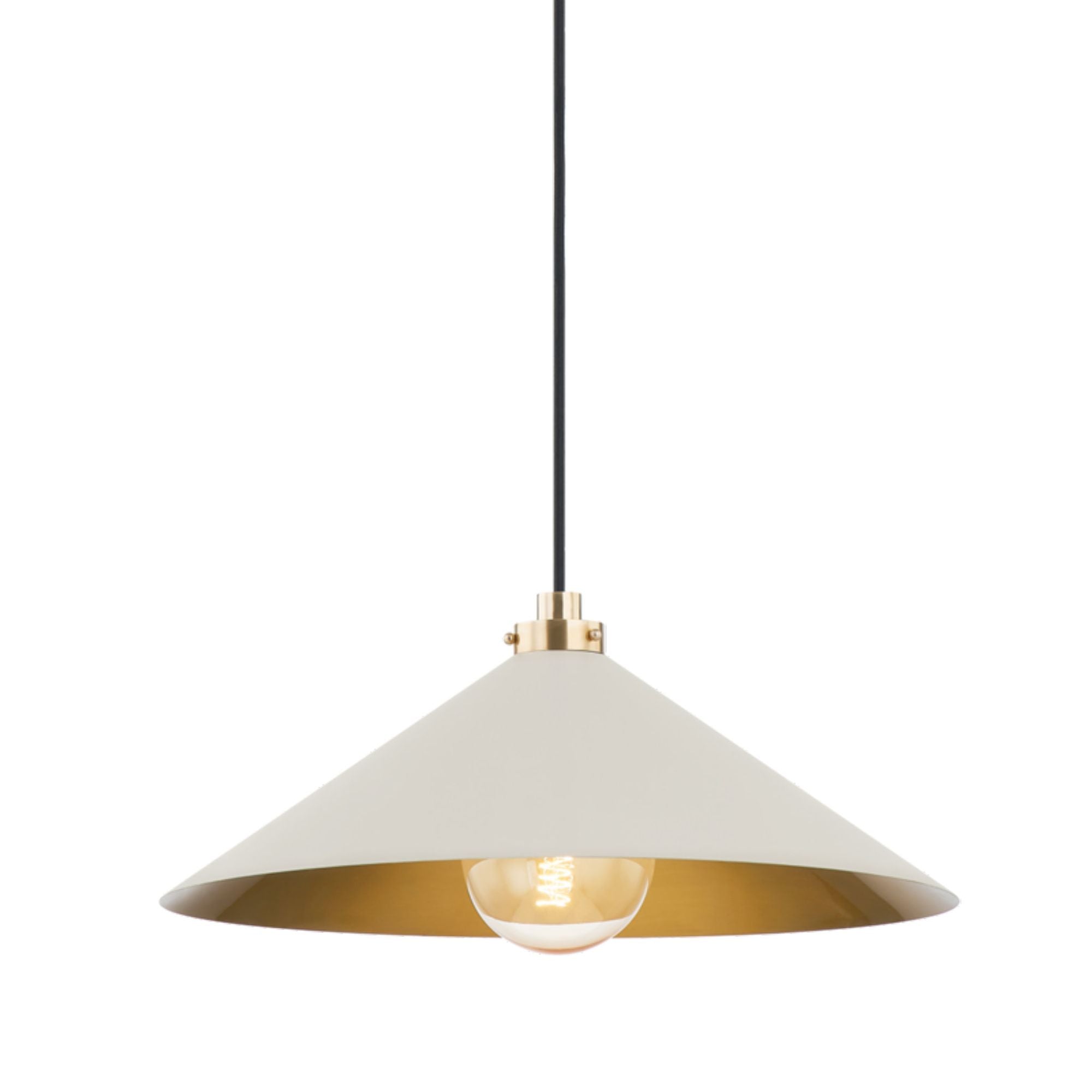 Clivedon 1-Light Pendant in Aged Brass by Mark D. Sikes 20L x 20W x 8.5H