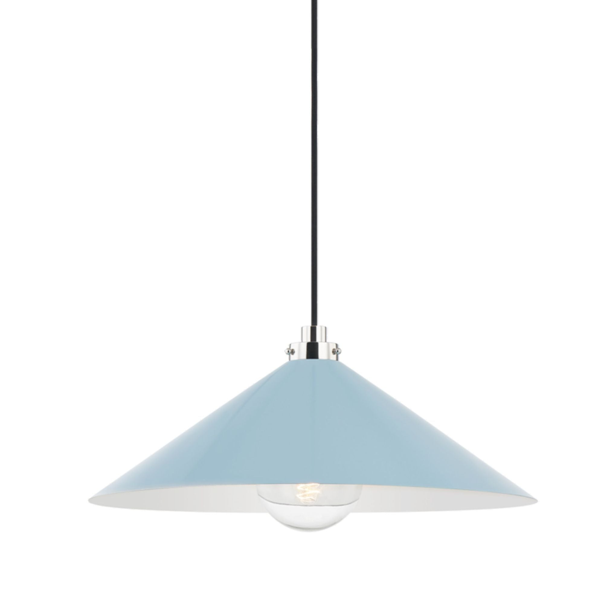 Clivedon 1-Light Pendant in Polished Nickel by Mark D. Sikes 20L x 20W x 8.5H