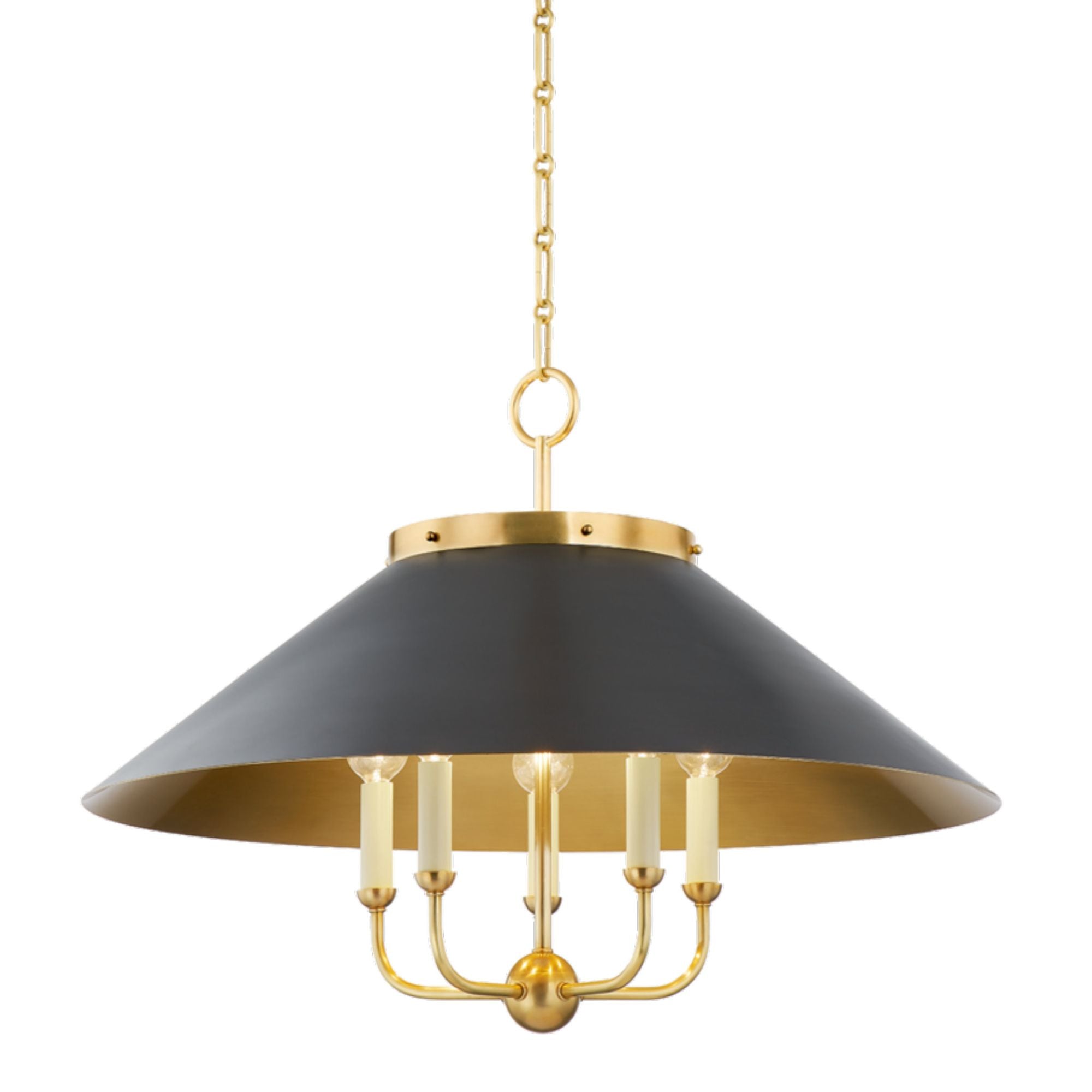 Clivedon 5-Light Chandelier in Aged Brass/Distressed Bronze by Mark D. Sikes 27.5L x 27.5W x 20.25H