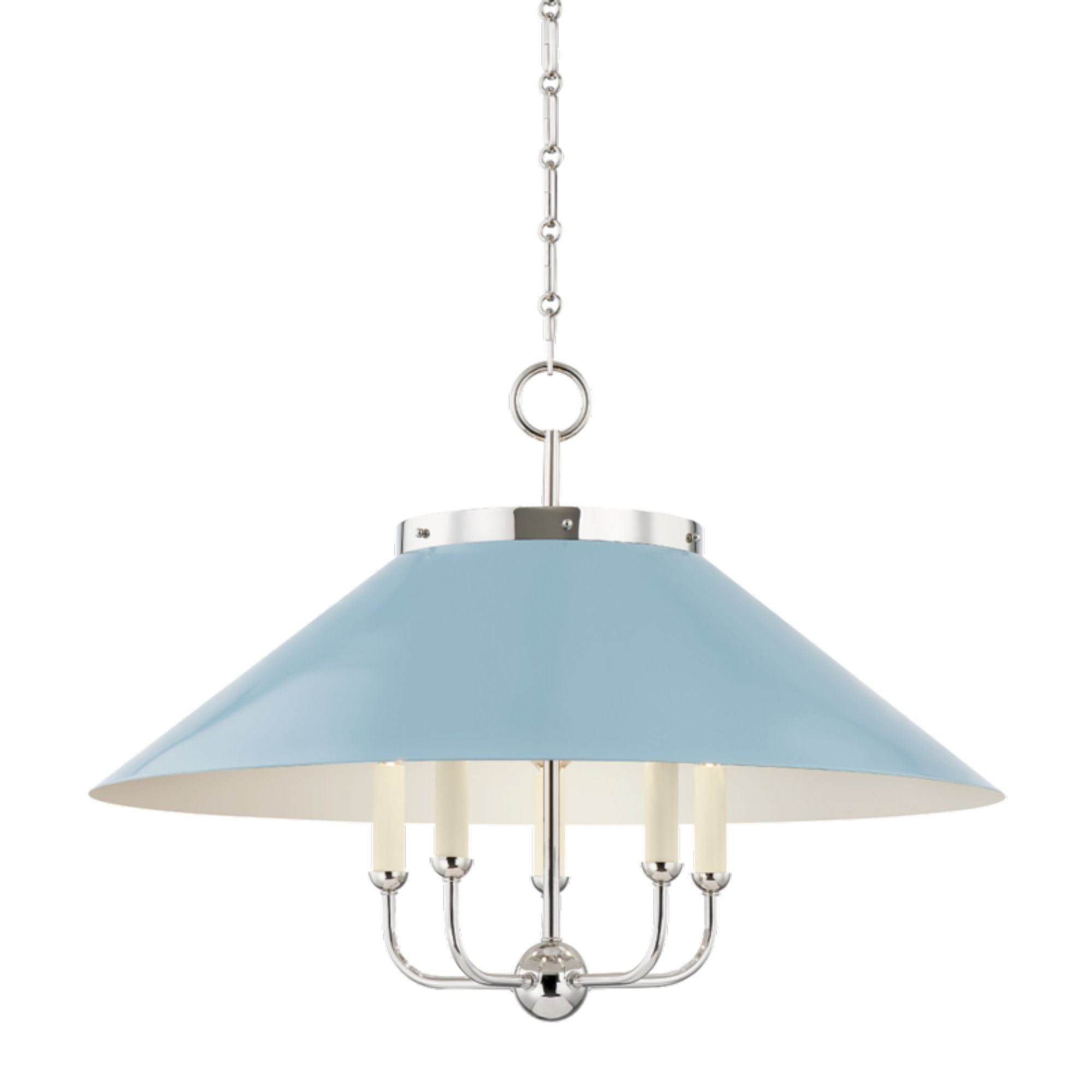 Clivedon 5-Light Chandelier in Polished Nickel by Mark D. Sikes 27.5W x 20.25H