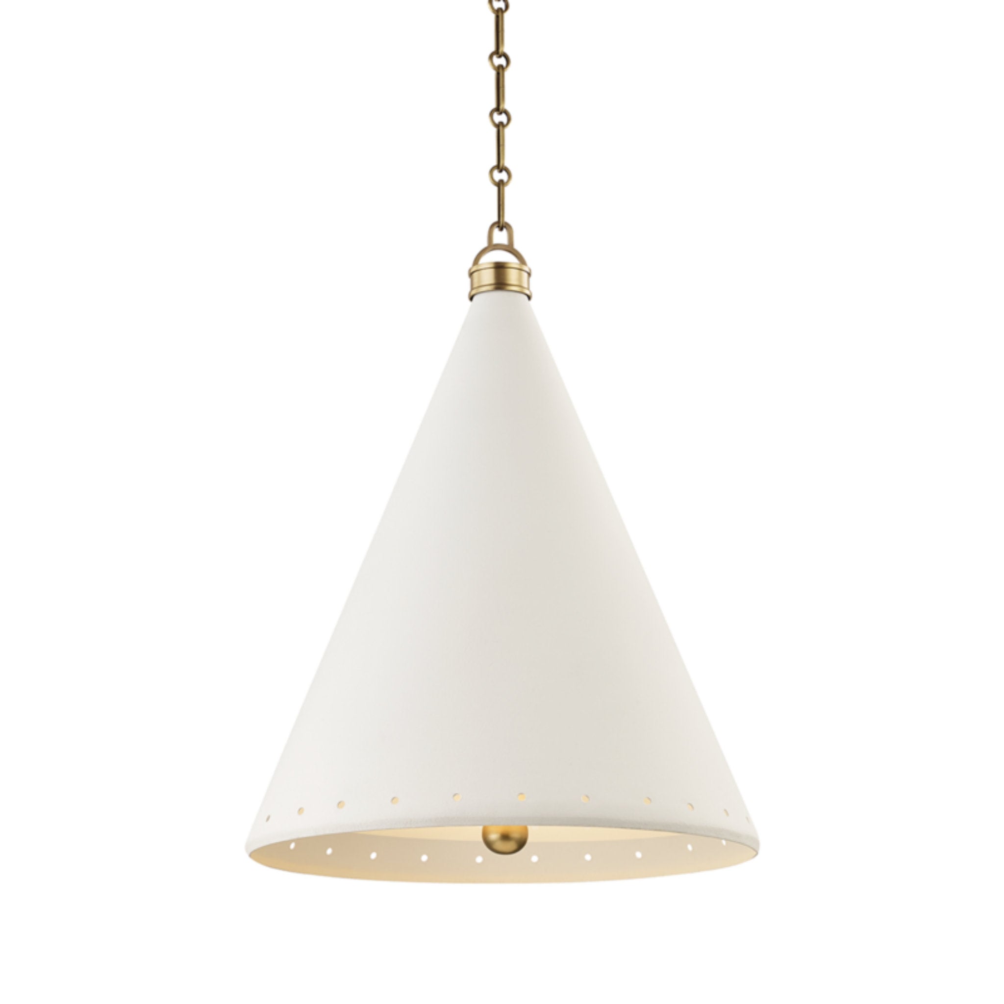 Plaster No.1 2-Light Pendant in Aged Brass/White Plaster by Mark D. Sikes 20L x 20W x 25H