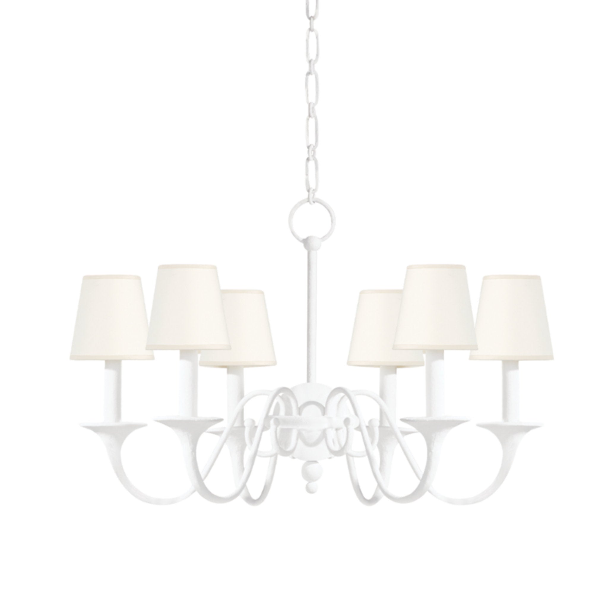 Windsor 6-Light Chandelier in White Plaster by Mark D. Sikes 29.5W x 19H