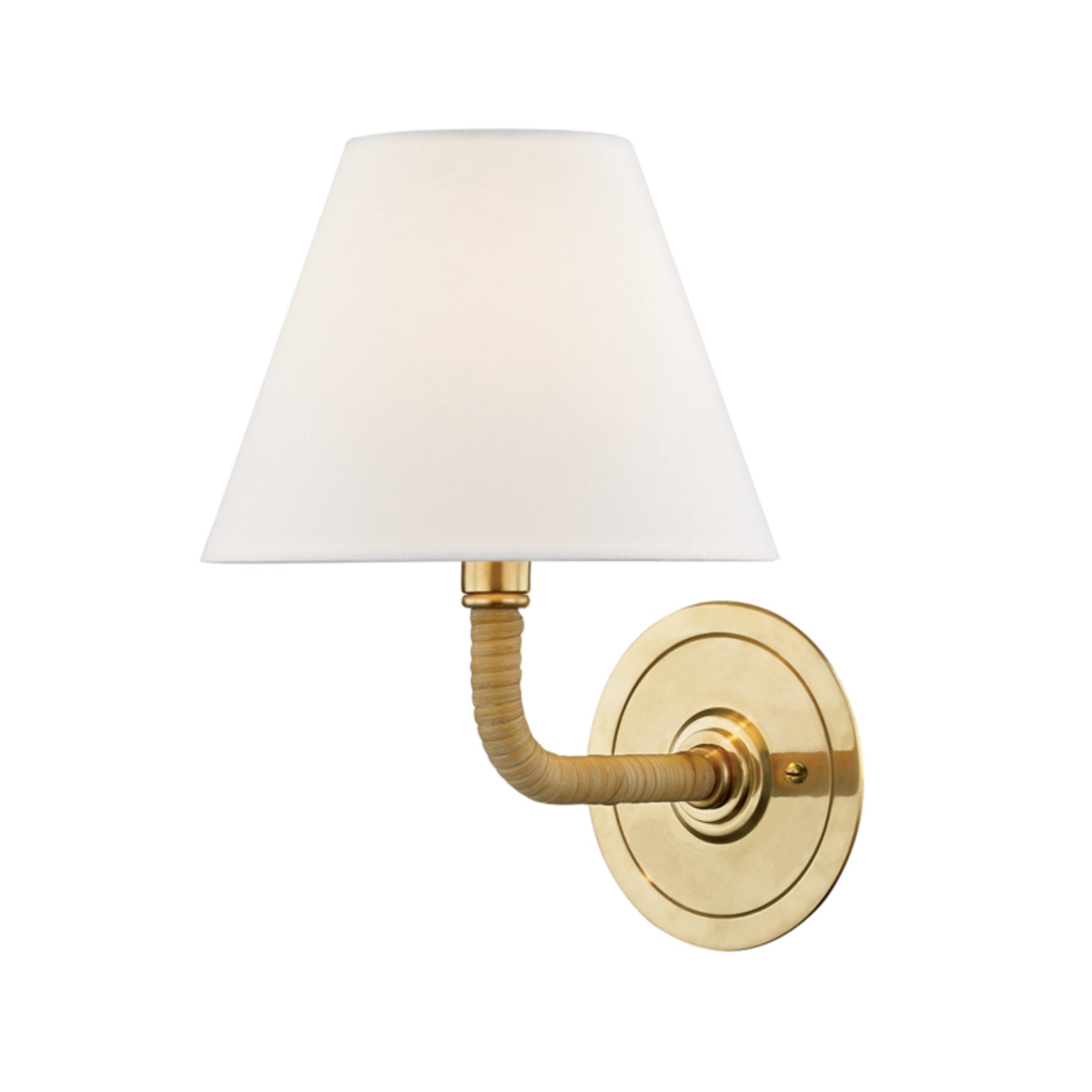 Curves No.1 1 Light Wall Sconce in Aged Brass by Mark D. Sikes