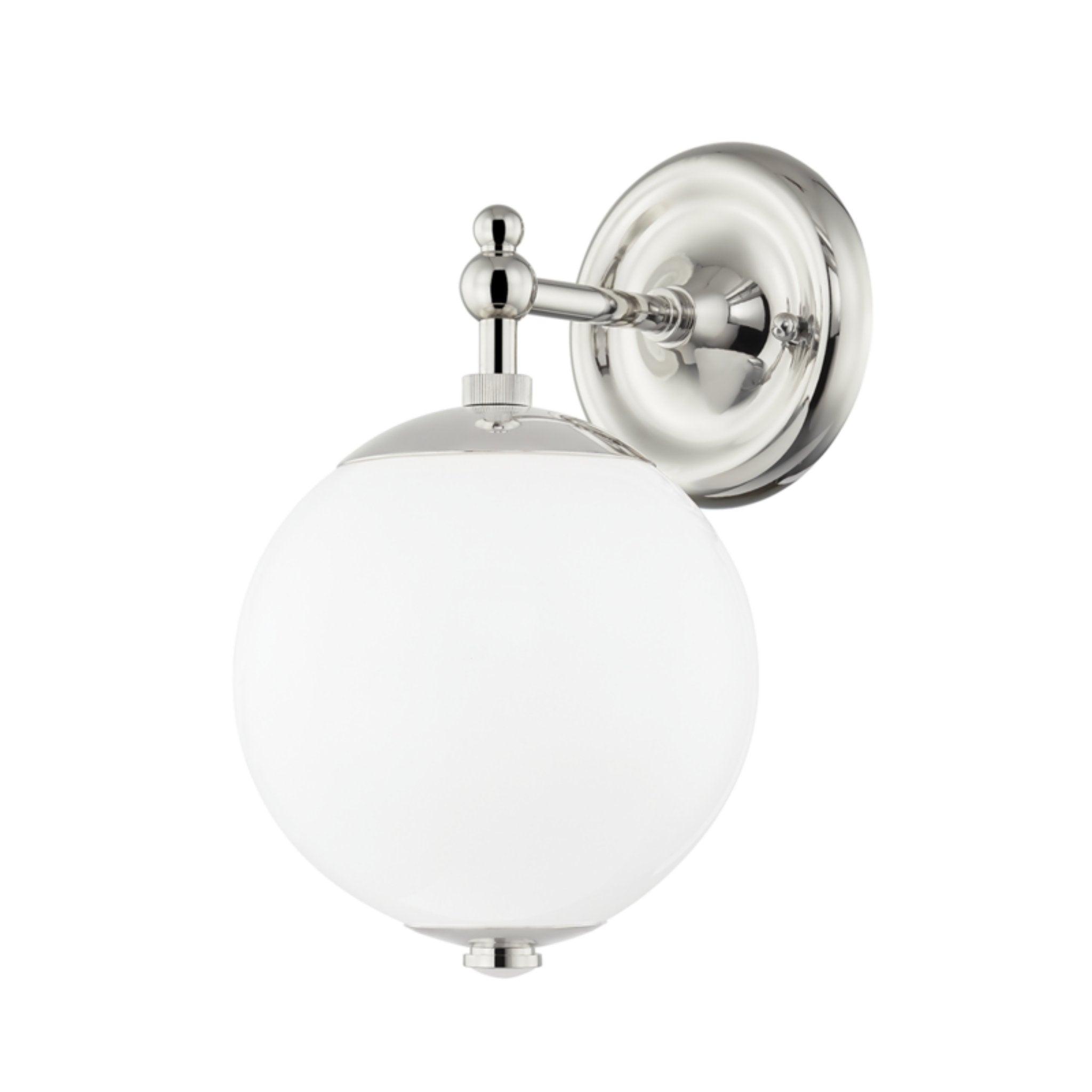 Sphere No.1 1-Light Wall Sconce in Polished Nickel by Mark D. Sikes 6.5L x 6.5W x 11H