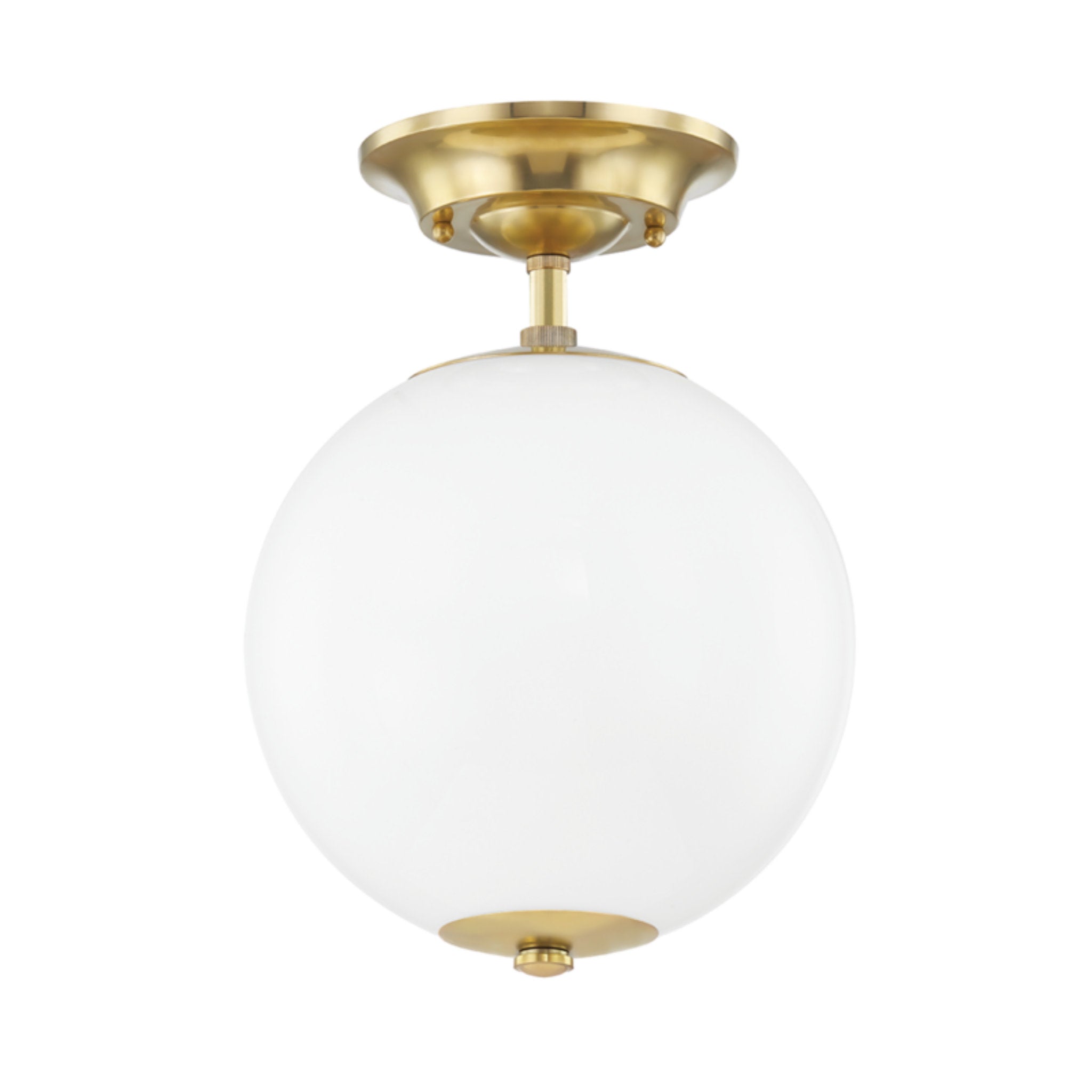 Sphere No.1 1-Light Semi Flush in Aged Brass by Mark D. Sikes 10L x 10W x 13.75H
