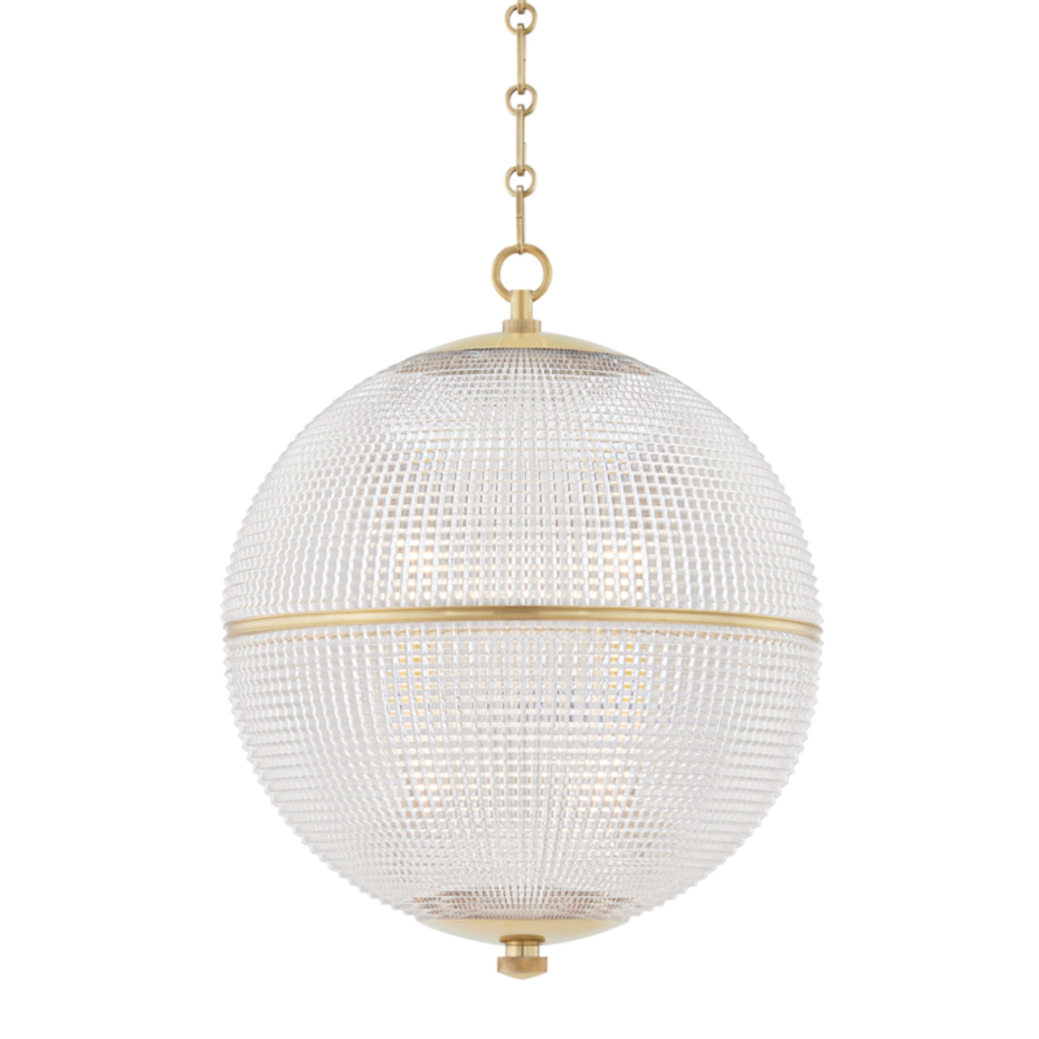 Sphere No. 3 1-Light Pendant in Aged Brass by Mark D. Sikes 18.25L x 18.25W x 22.75H