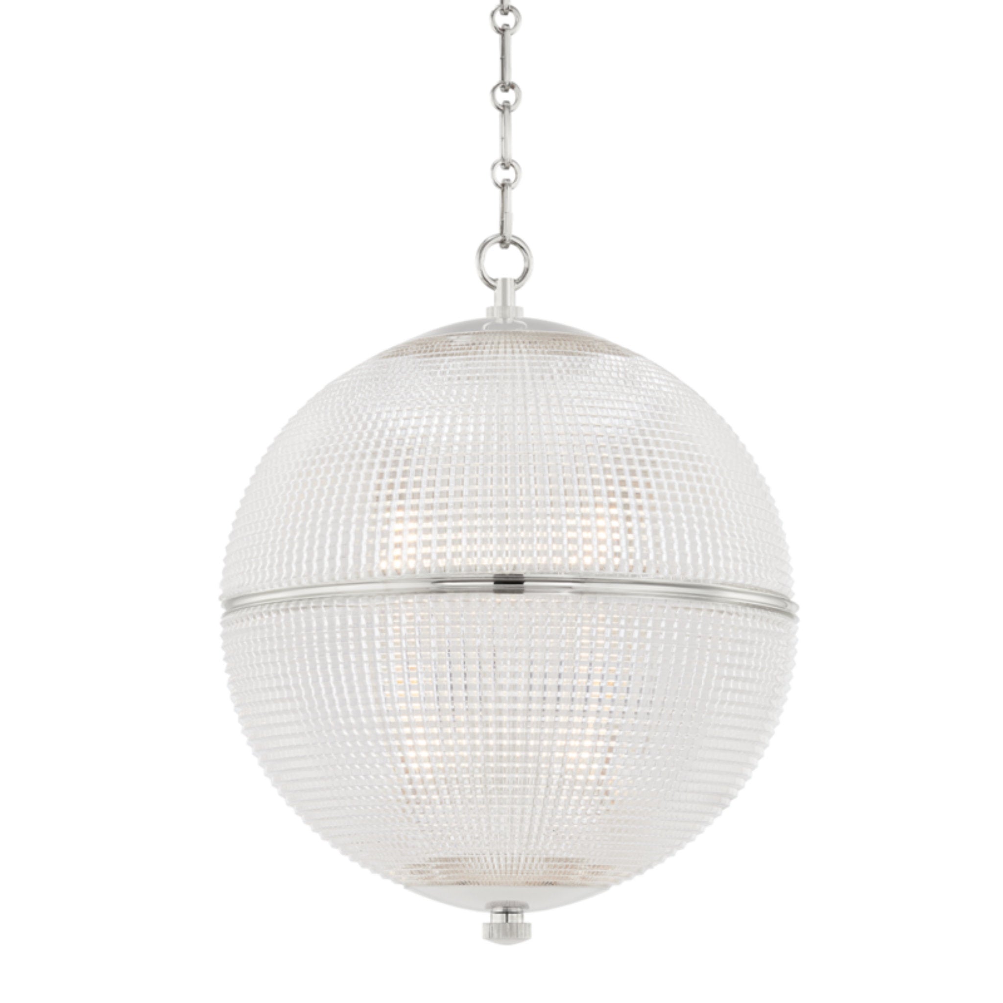Sphere No. 3 1-Light Pendant in Polished Nickel by Mark D. Sikes 18.25L x 18.25W x 22.75H