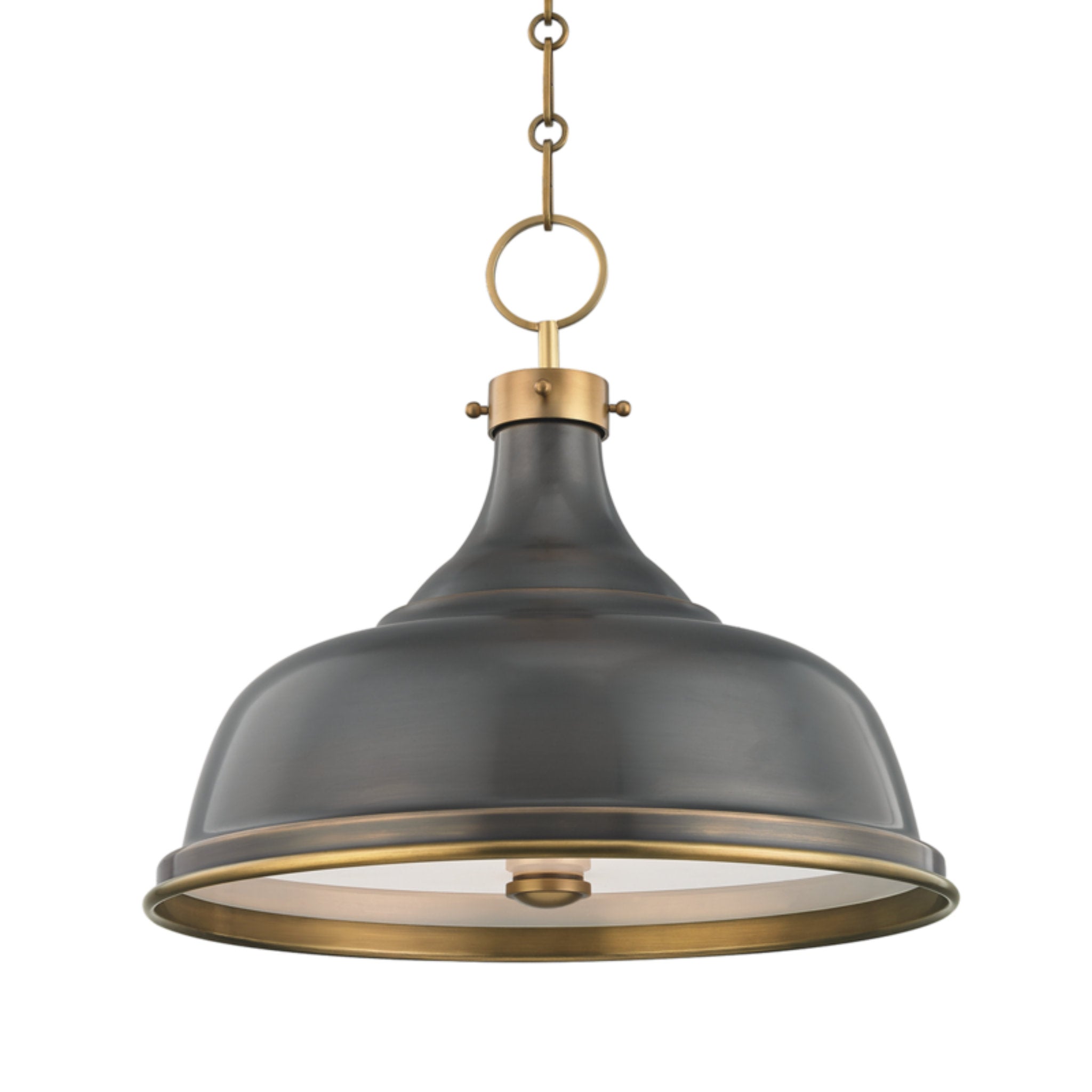 Metal No.1 3-Light Pendant in Aged/Antique Distressed Bronze by Mark D. Sikes 18L x 18W x 16H