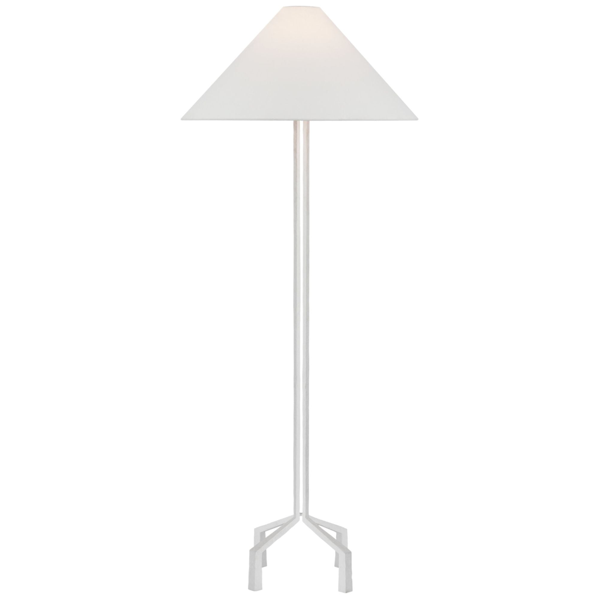 Marie Flanigan Clifford Large Forged Floor Lamp in Plaster White with Linen Shade W25.25" x H62.25"