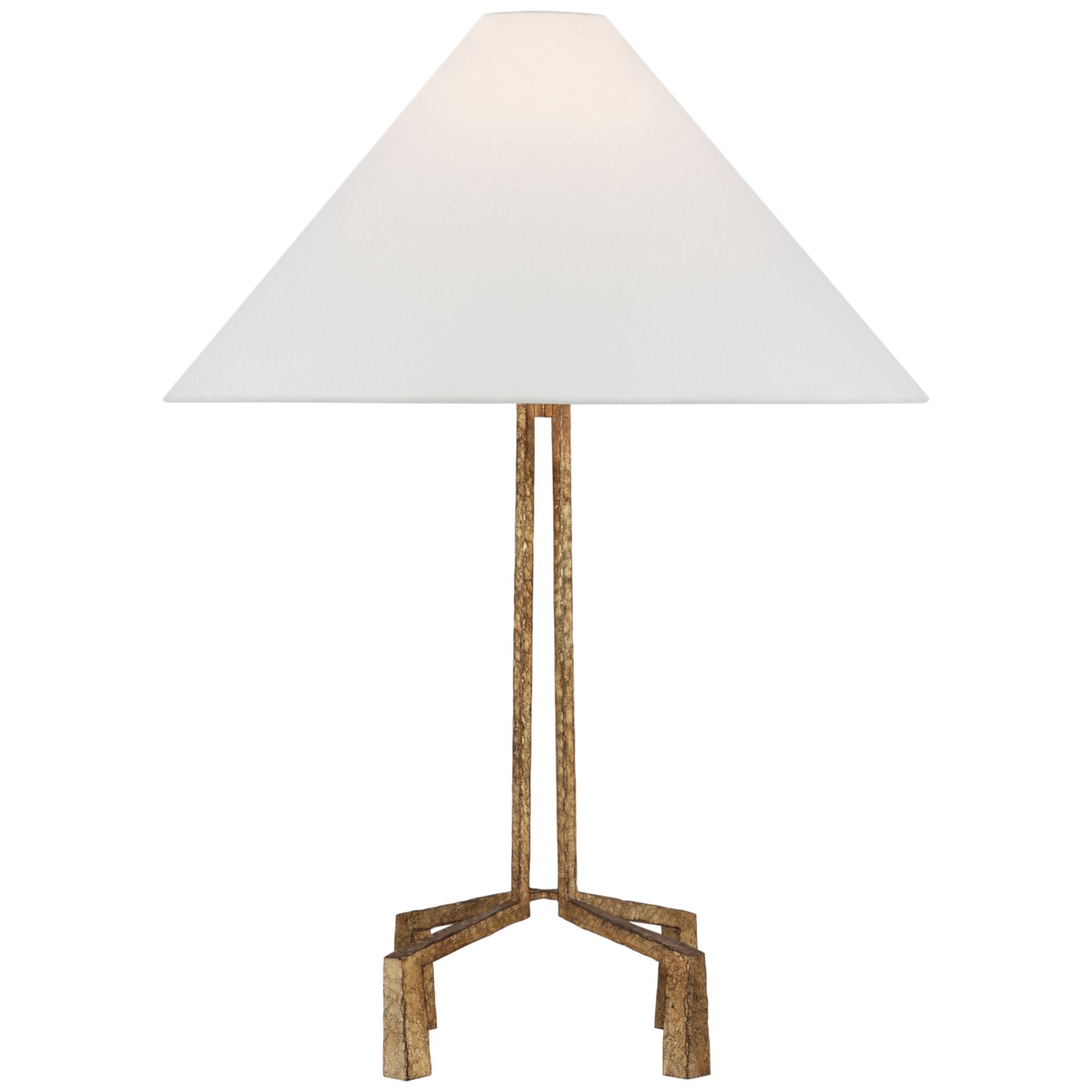 Marie Flanigan Clifford Medium Table Lamp in Gilded Iron with Linen Shade W20.75" x H27.75"