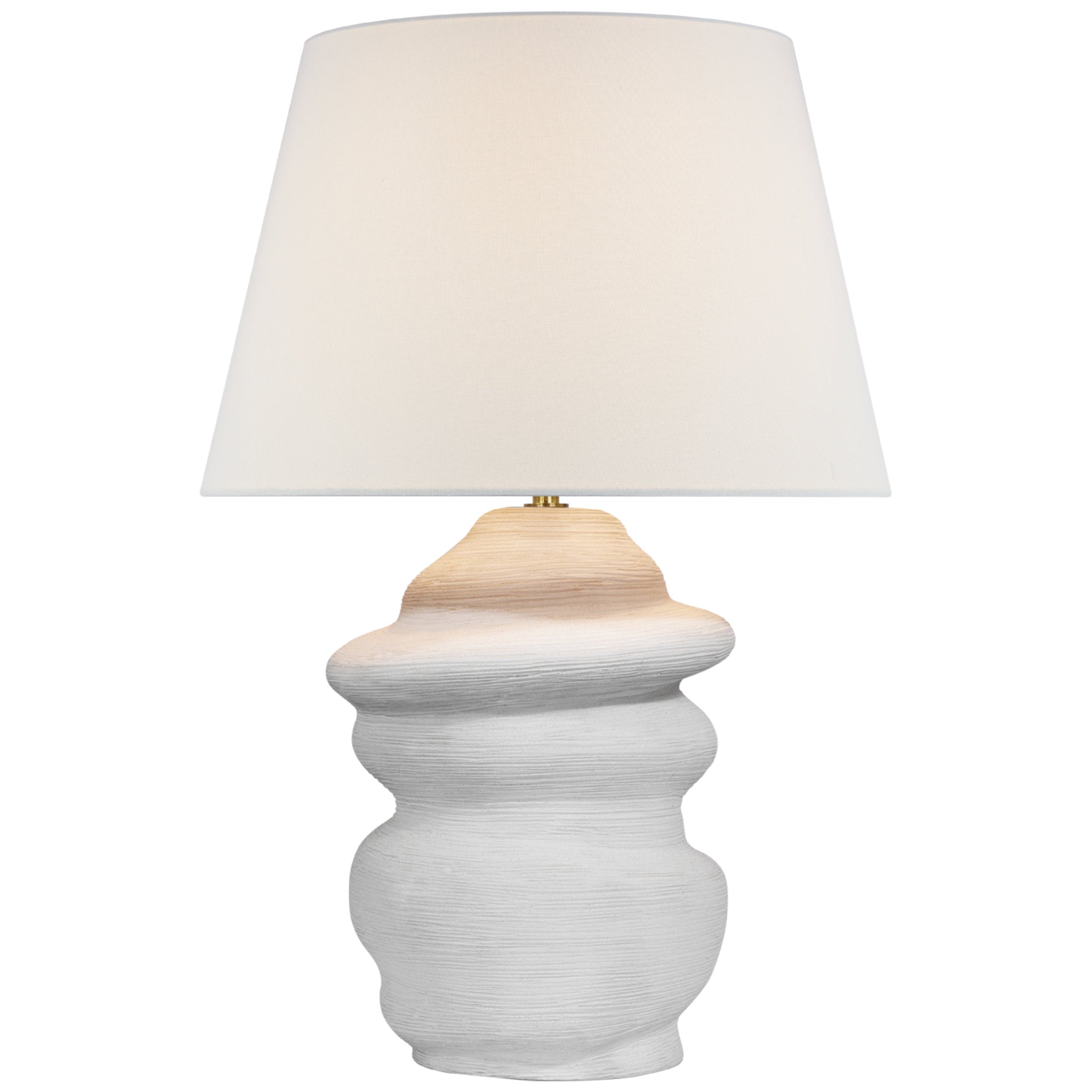 Marie Flanigan Bingley Medium Organic Table Lamp in Sandy White with Linen Shade W19" x H28.25"