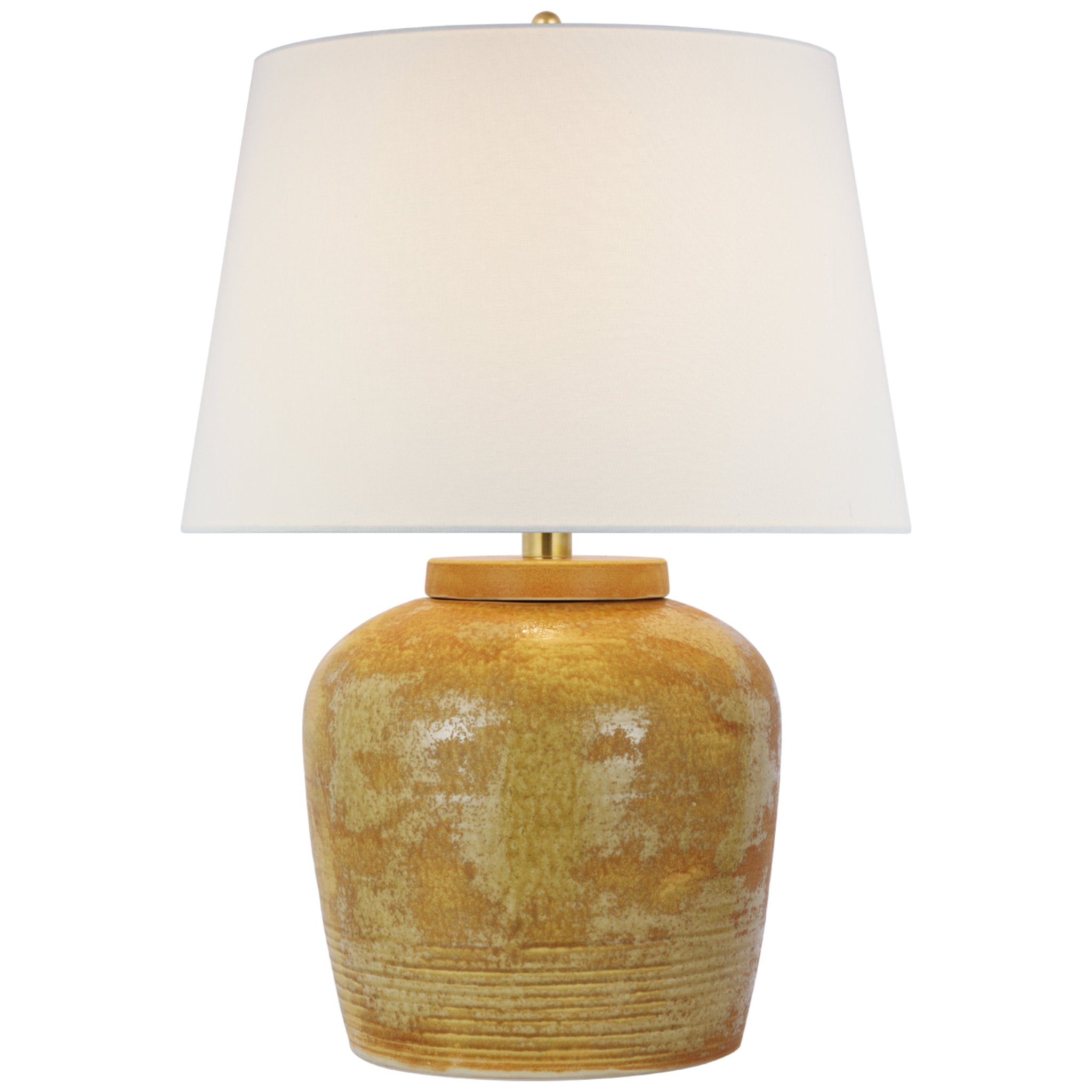 Marie Flanigan Nora Medium Table Lamp in Yellow Oxide with Linen Shade W20" x H28"