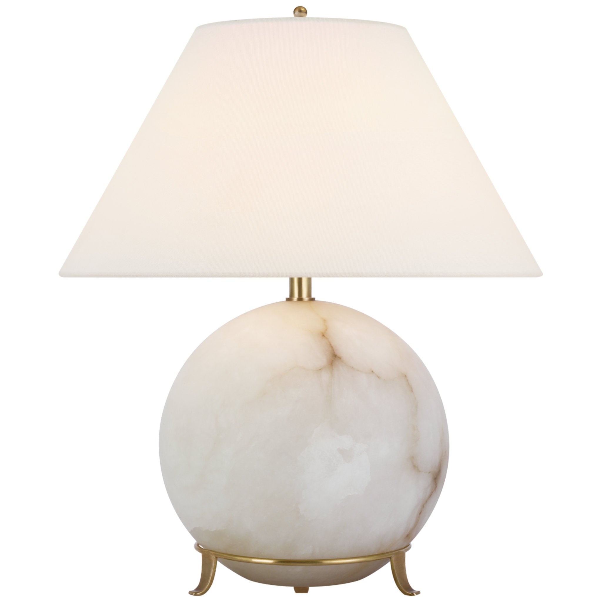 Marie Flanigan Price Small Table Lamp in Alabaster with Linen Shade W16" x H19.25"