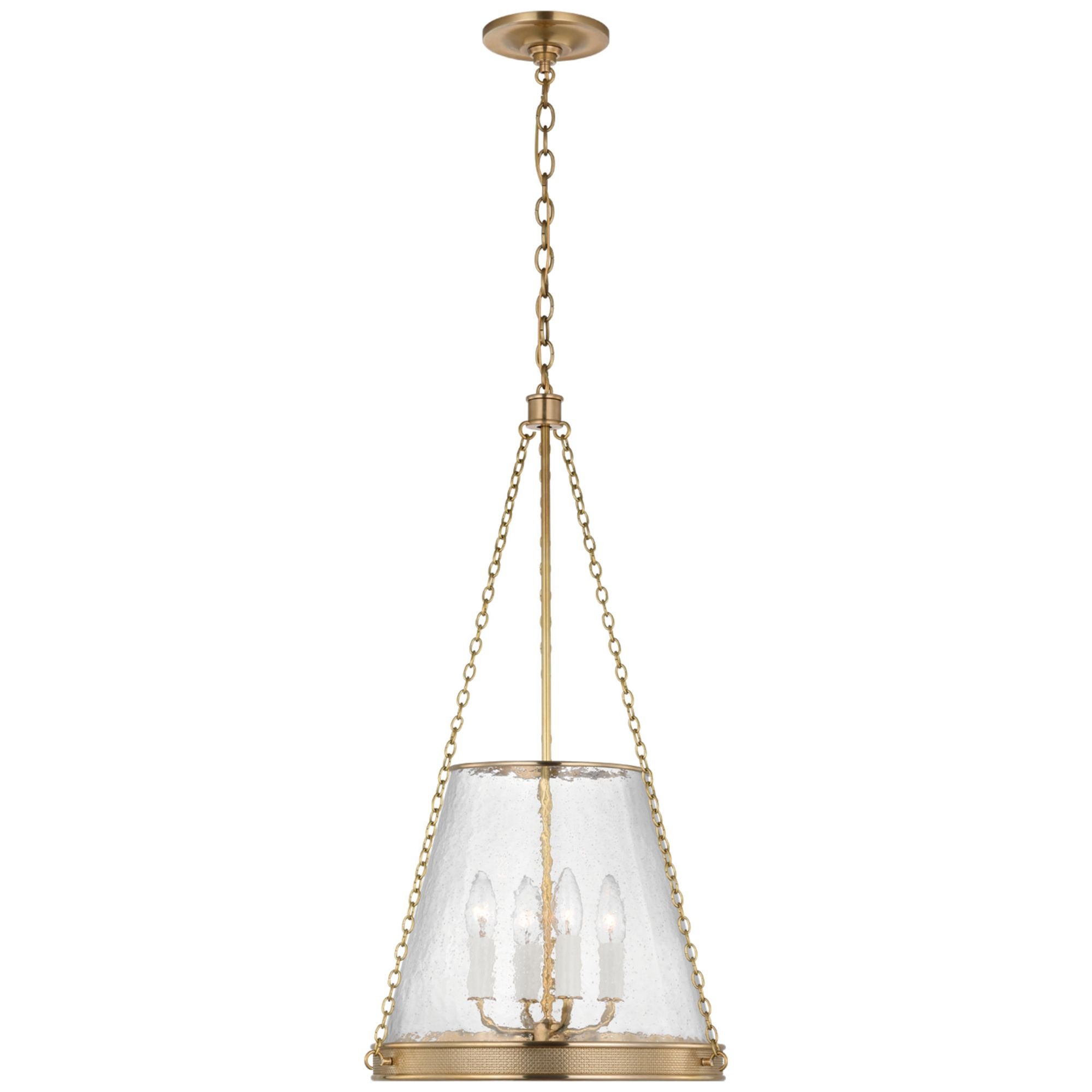 Marie Flanigan Reese 14" Pendant in Soft Brass with Clear Restoration Glass Ceiling Light W14" x H28.5"