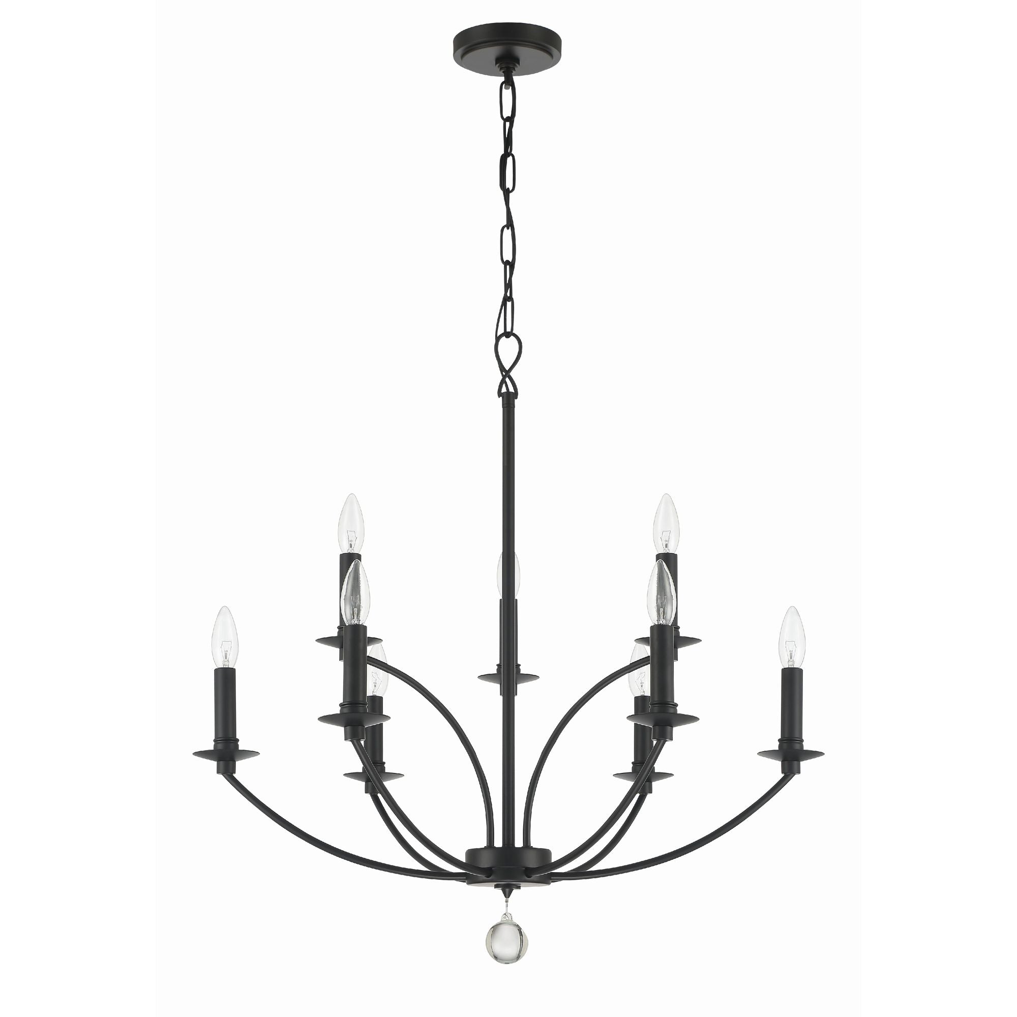 Mila 9 Light Black Chandelier 28"W x 29"H x 28"D