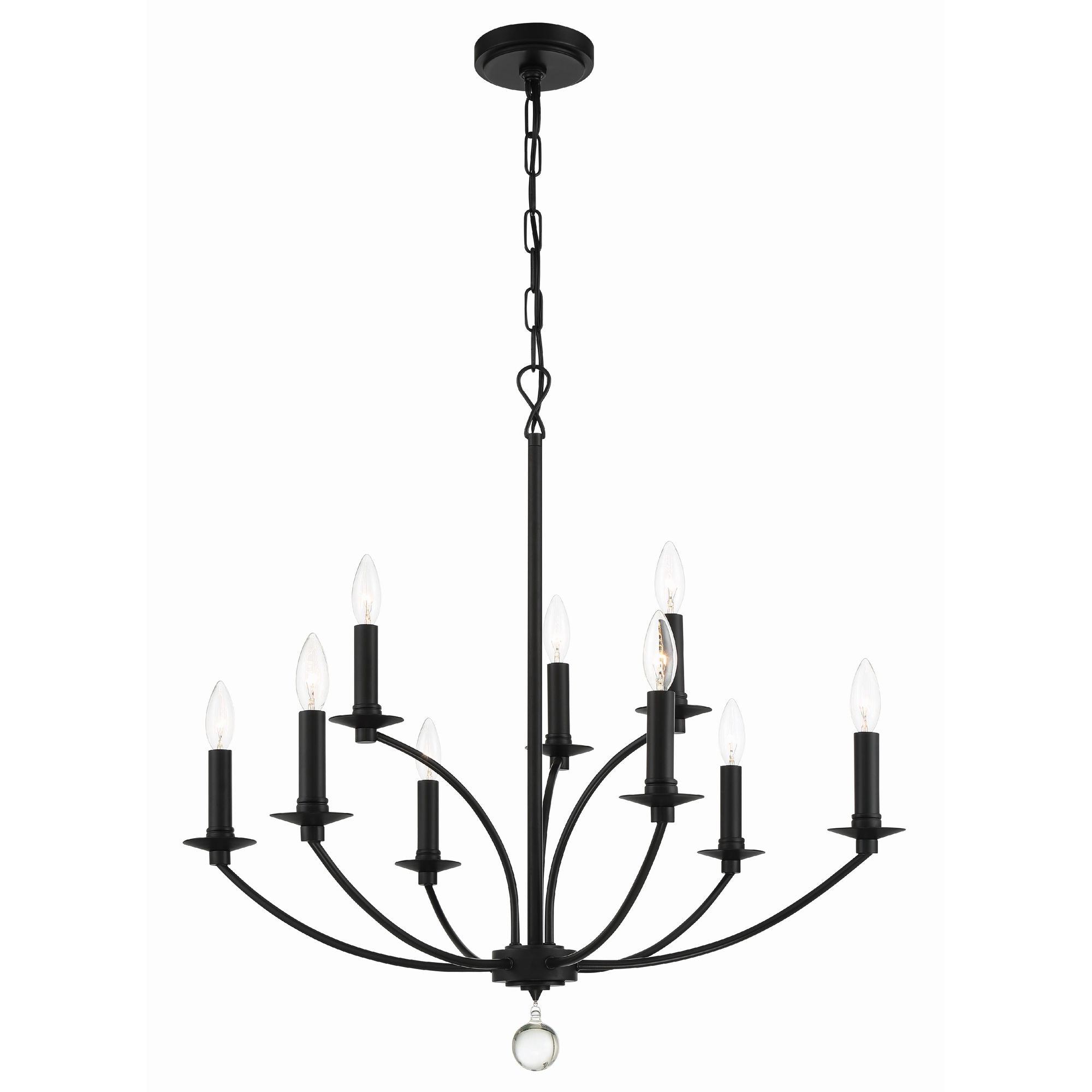 Mila 9 Light Black Chandelier 28"W x 29"H x 28"D