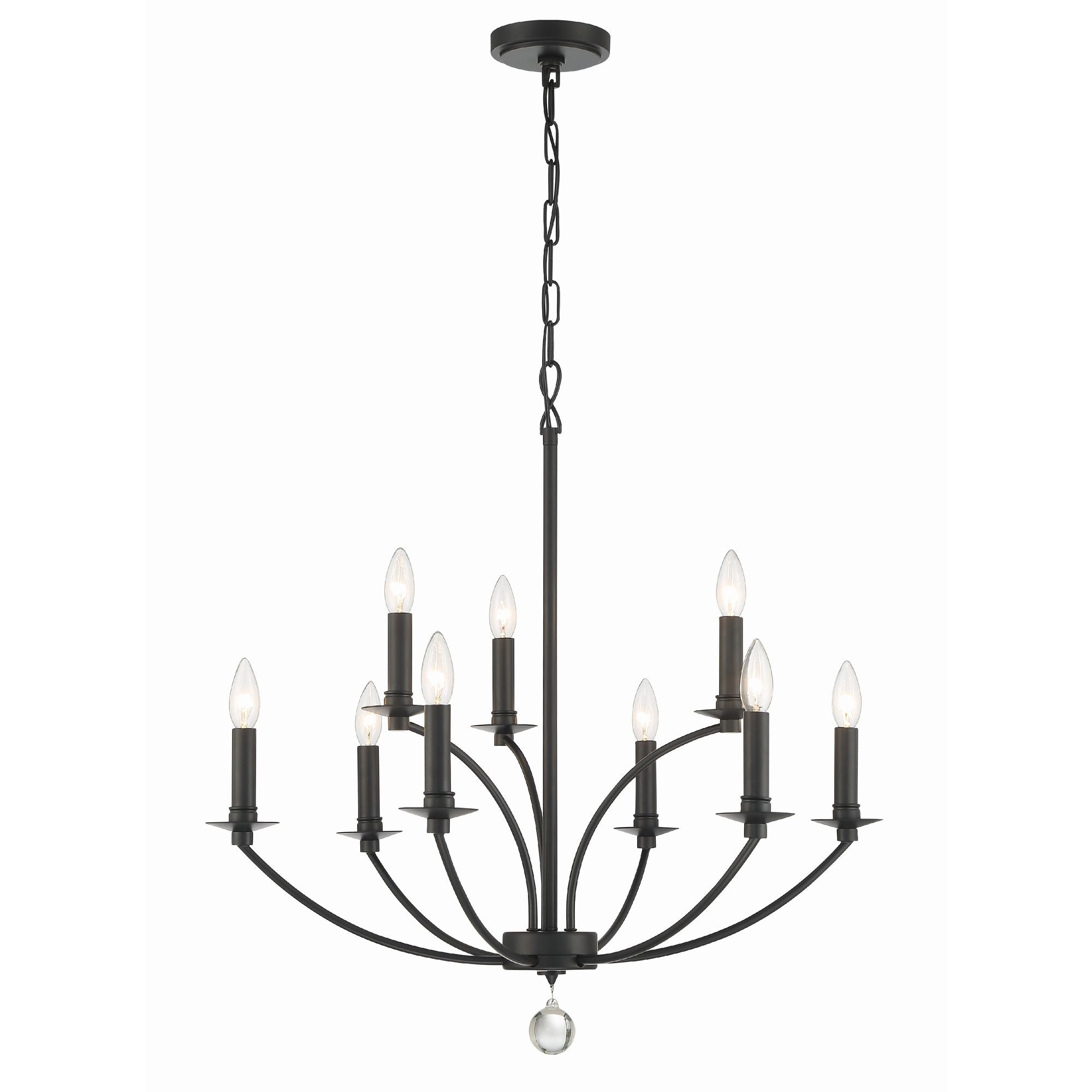 Mila 9 Light Black Chandelier 28"W x 29"H x 28"D