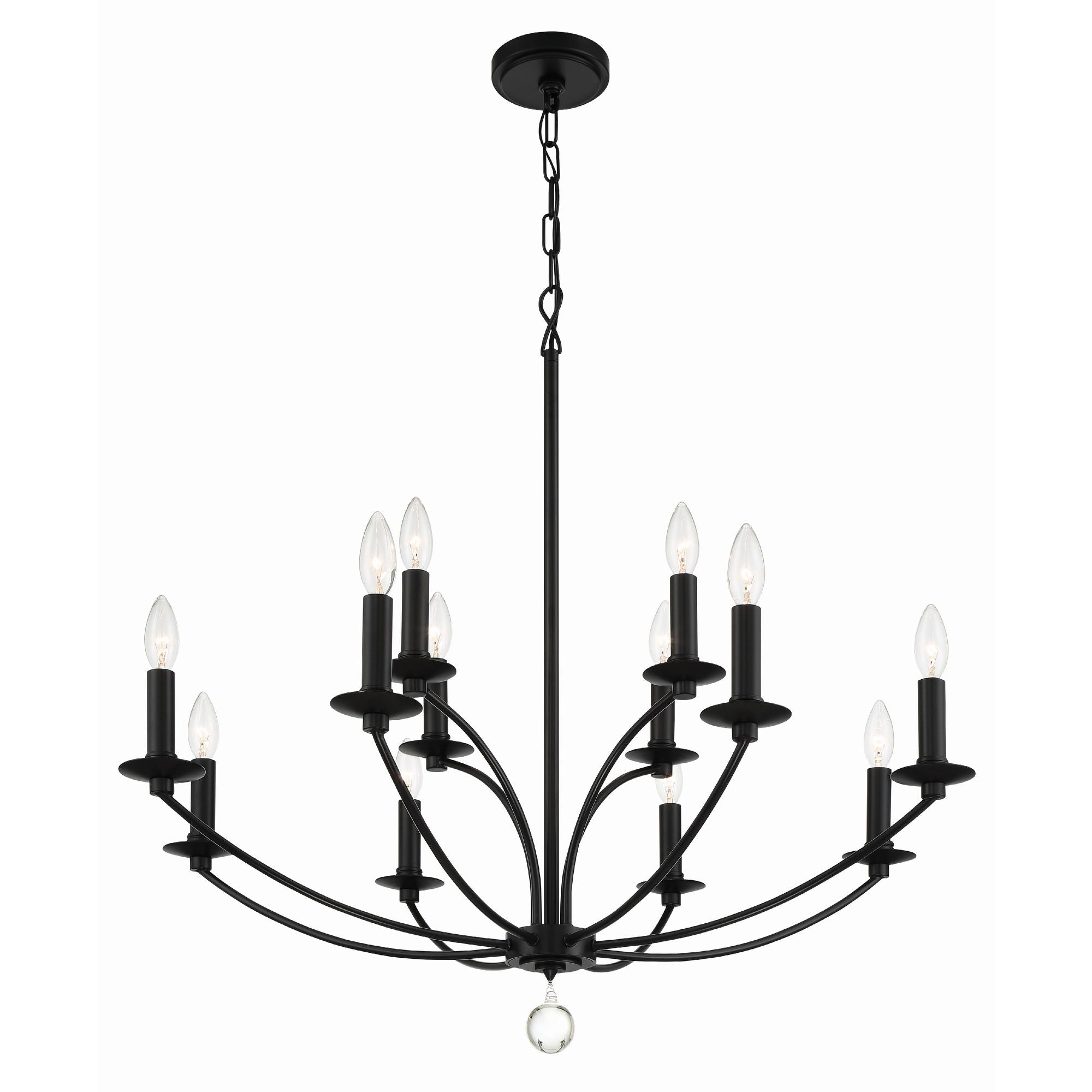Mila 12 Light Black Chandelier 32"W x 32.5"H x 32"D