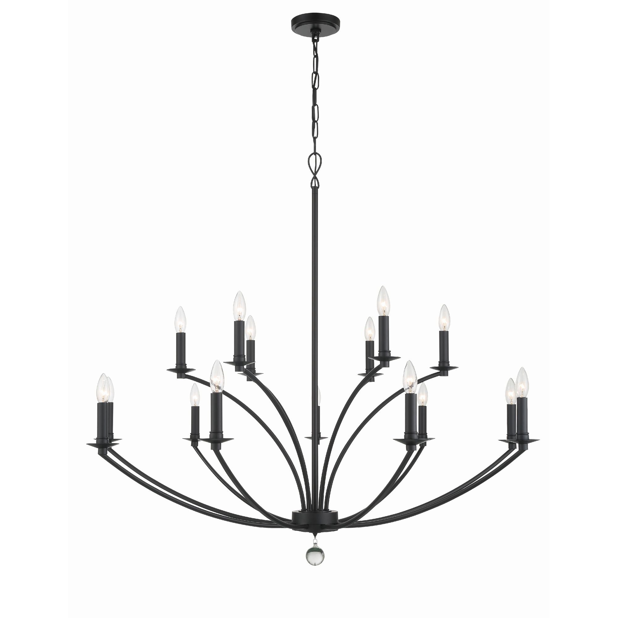 Mila 15 Light Black Chandelier 48"W x 42"H x 48"D