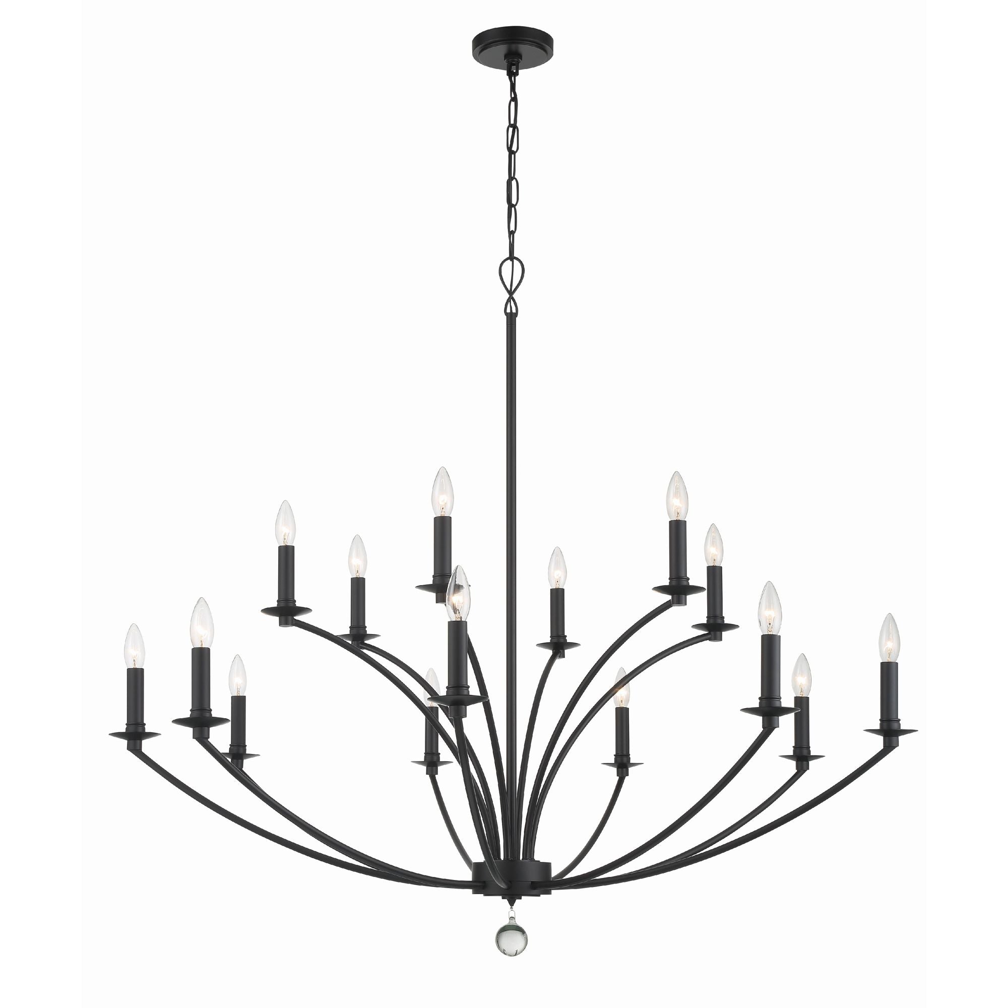 Mila 15 Light Black Chandelier 48"W x 42"H x 48"D