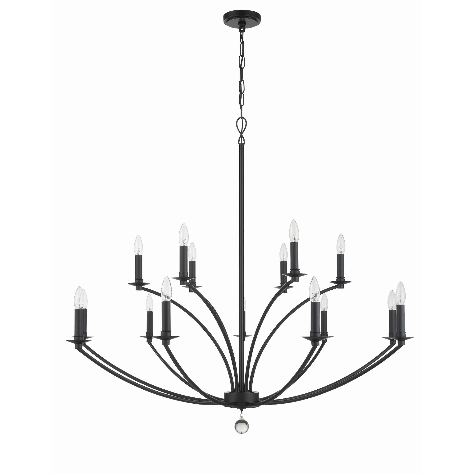 Mila 15 Light Black Chandelier 48"W x 42"H x 48"D
