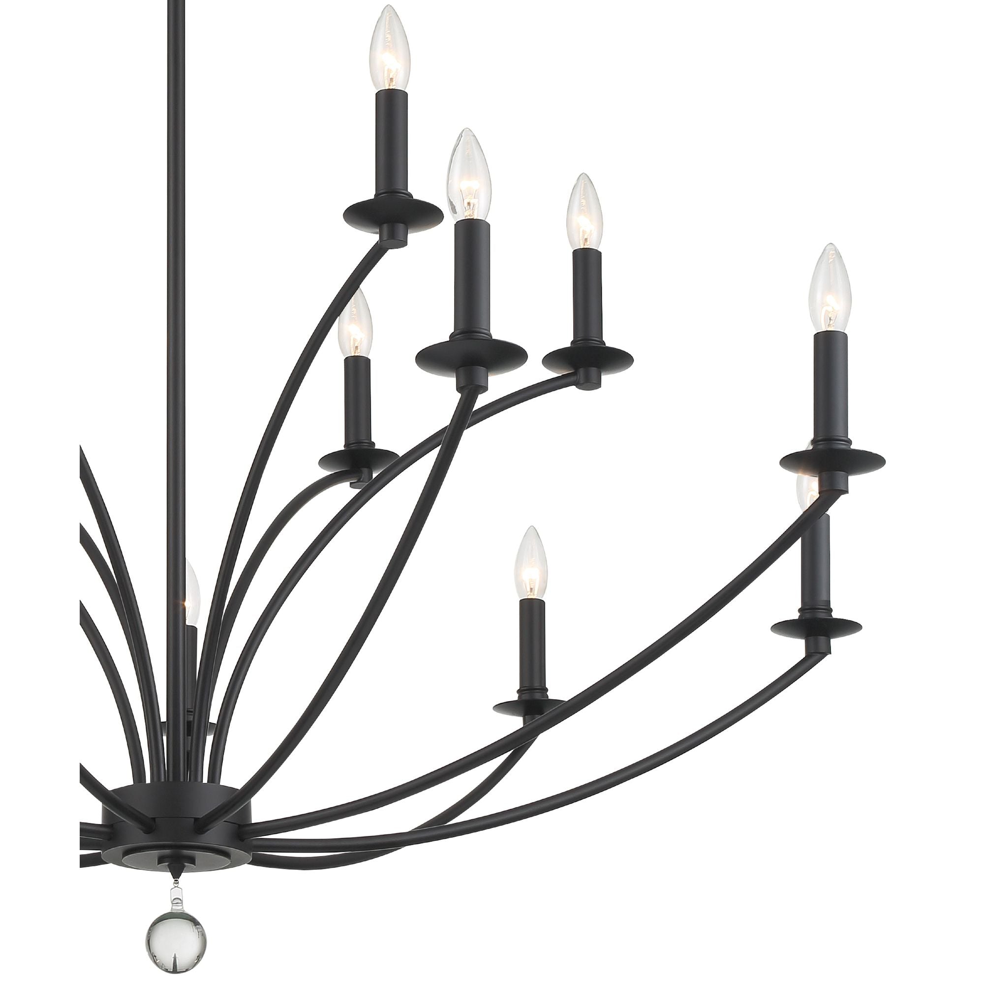 Mila 15 Light Black Chandelier 48"W x 42"H x 48"D