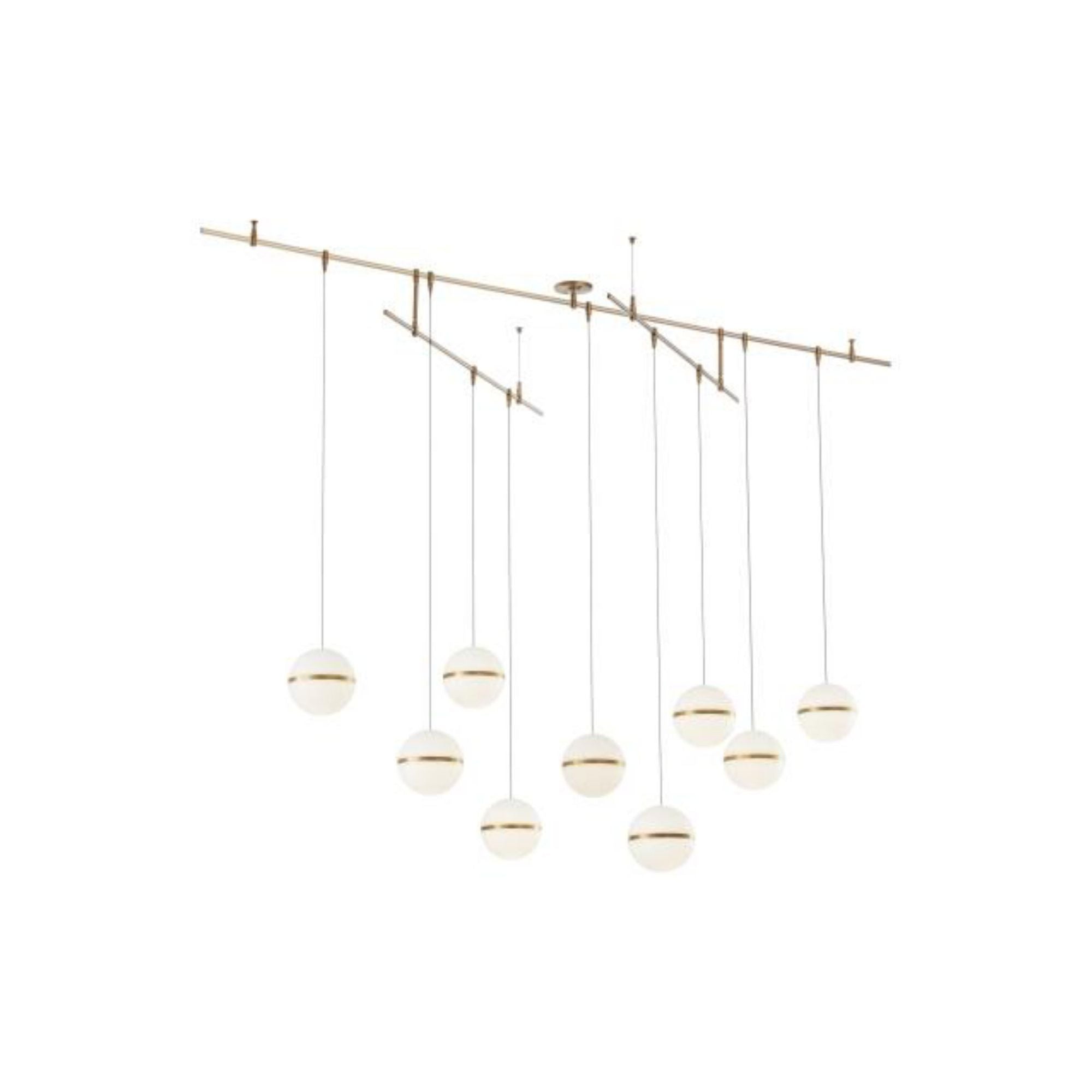 Mini Hanea Chandelier Chandeliers 9-Light LED 3000K Natural Brass by Sean Lavin