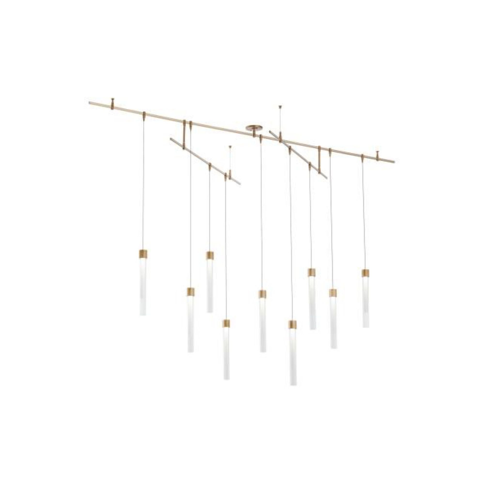 Mini Linger Chandelier Chandeliers 9-Light LED 3000K Natural Brass by Sean Lavin
