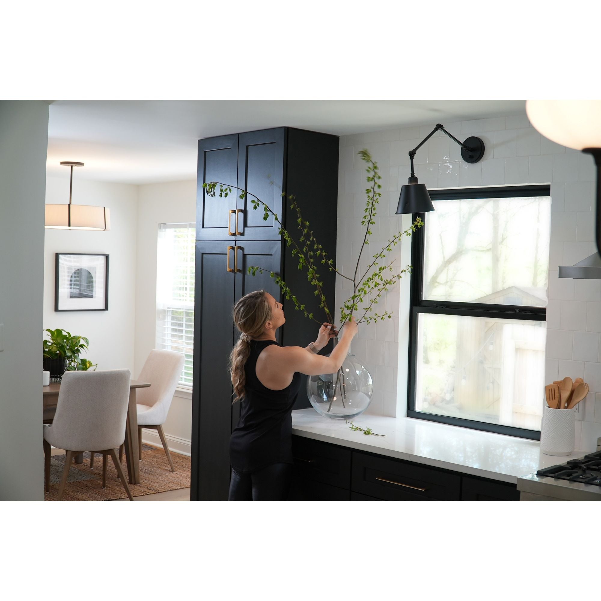 Mitchell 7.25'' Matte Black Task Sconce Black 7.25"W x 13"H x 24.5"D