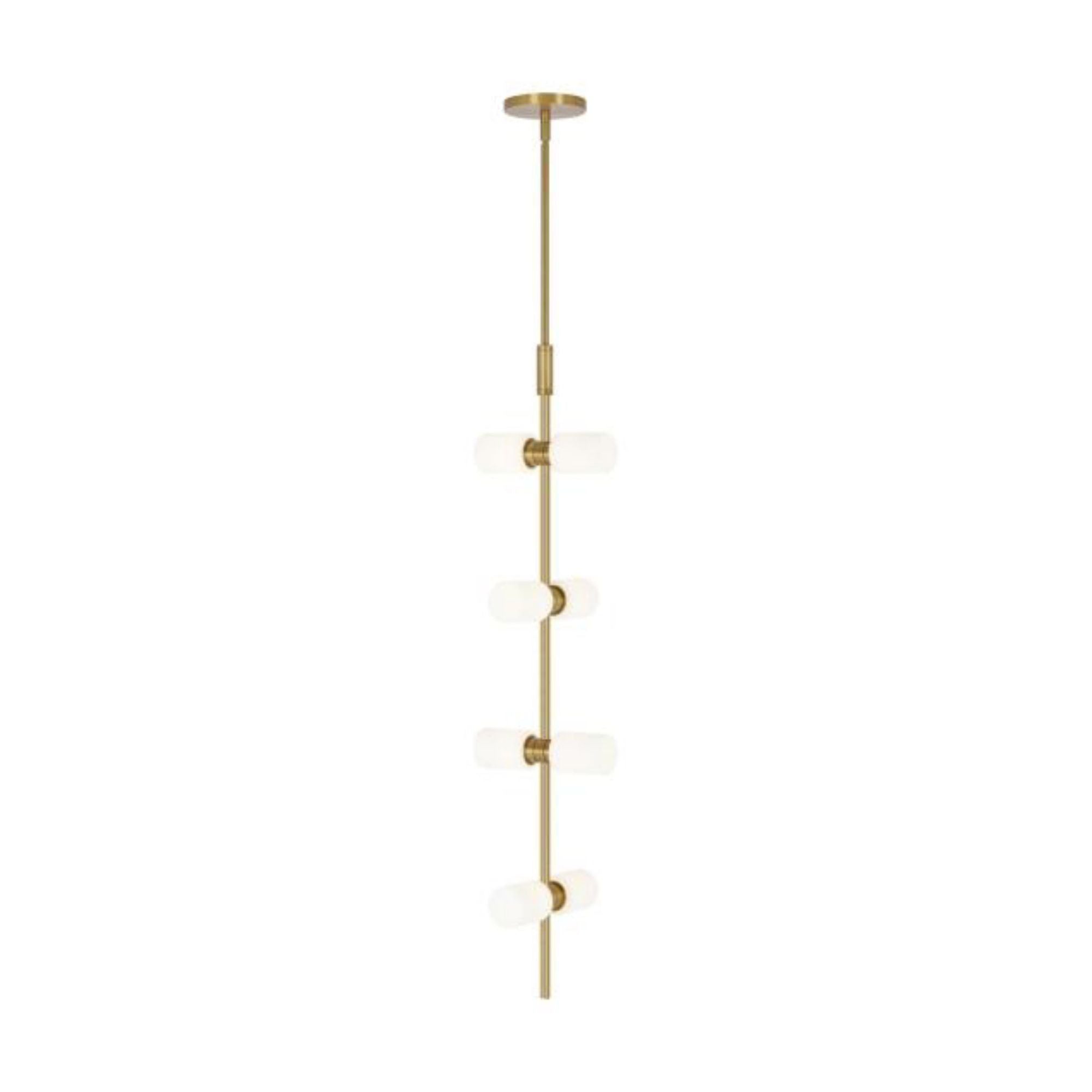 ModernRail Pendant Chandeliers 8-Light LED 3000K Aged Brass by Sean Lavin