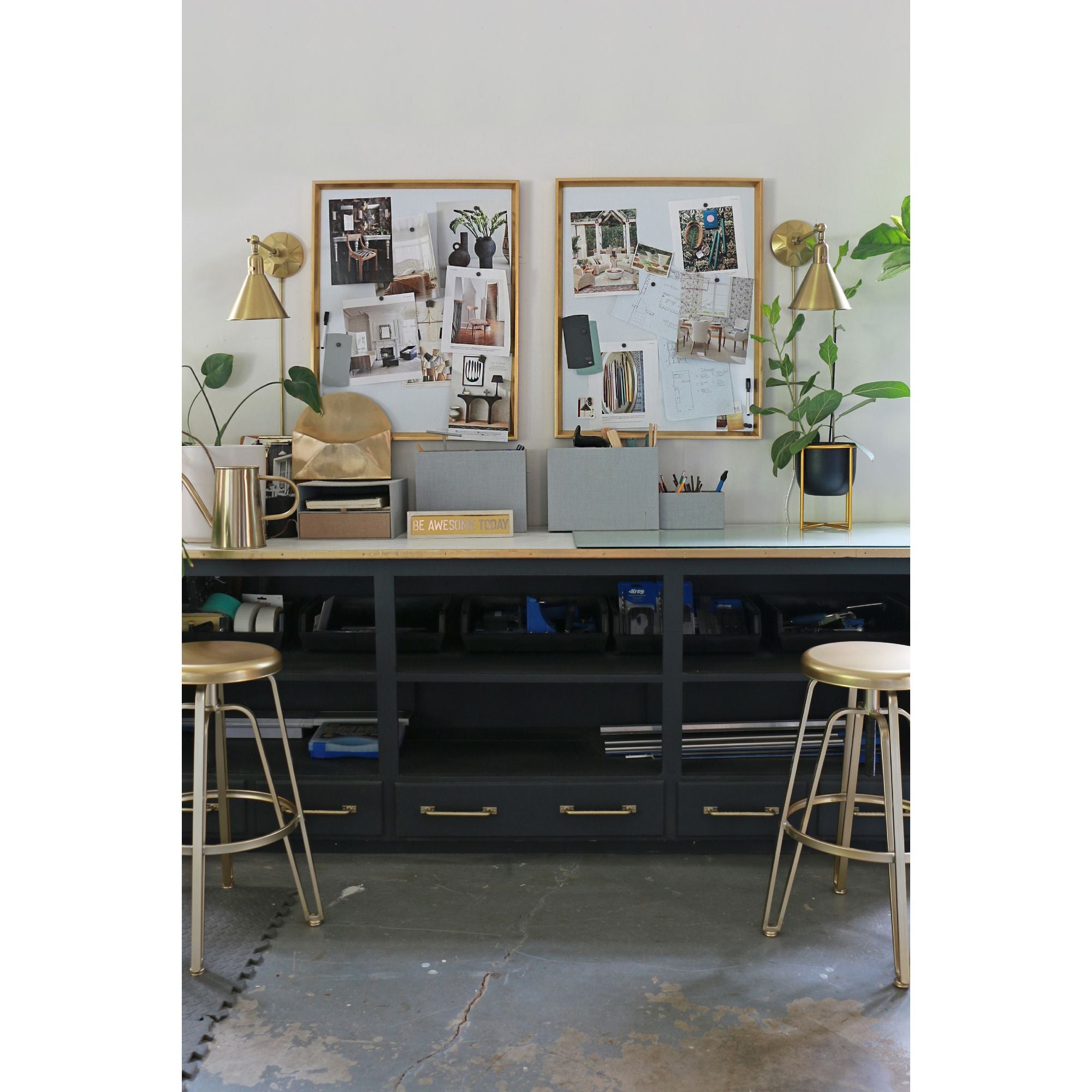 Morgan 1 Light Aged Brass Task Sconce Steel Shade 7"W x 11"H x 17"D