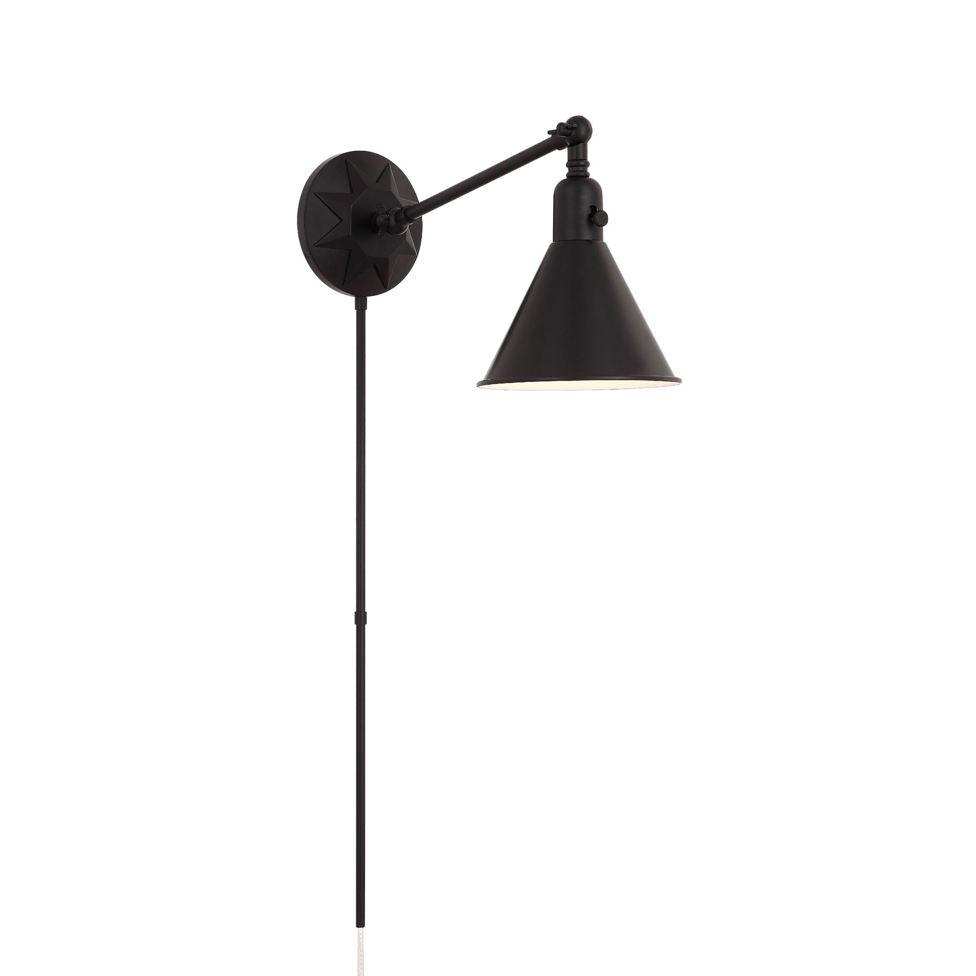 Morgan 7'' Matte Black Task Sconce Black 7"W x 11"H x 17.5"D