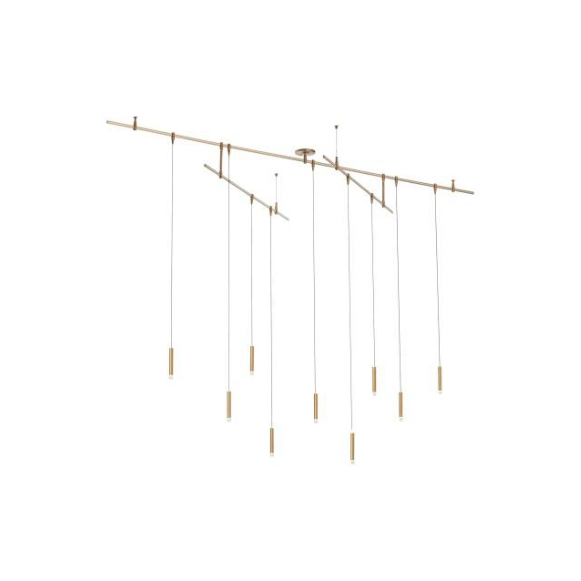 Moxy Chandelier Chandeliers 9-Light LED 2700K Aged Brass by Sean Lavin