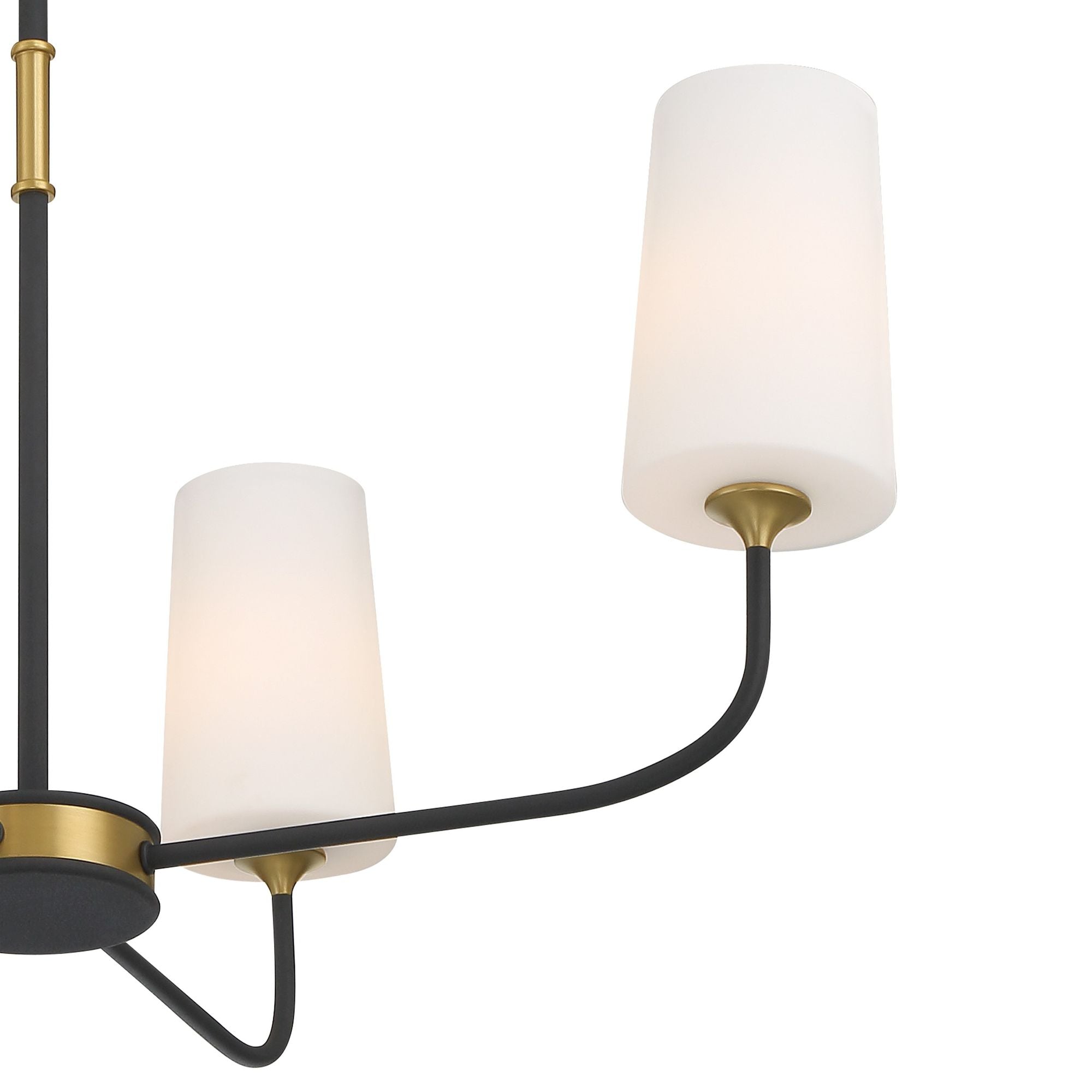 Niles 4 Light Black Forged + Modern Gold Chandelier Glass Shade 29"W x 21.5"H x 29"D