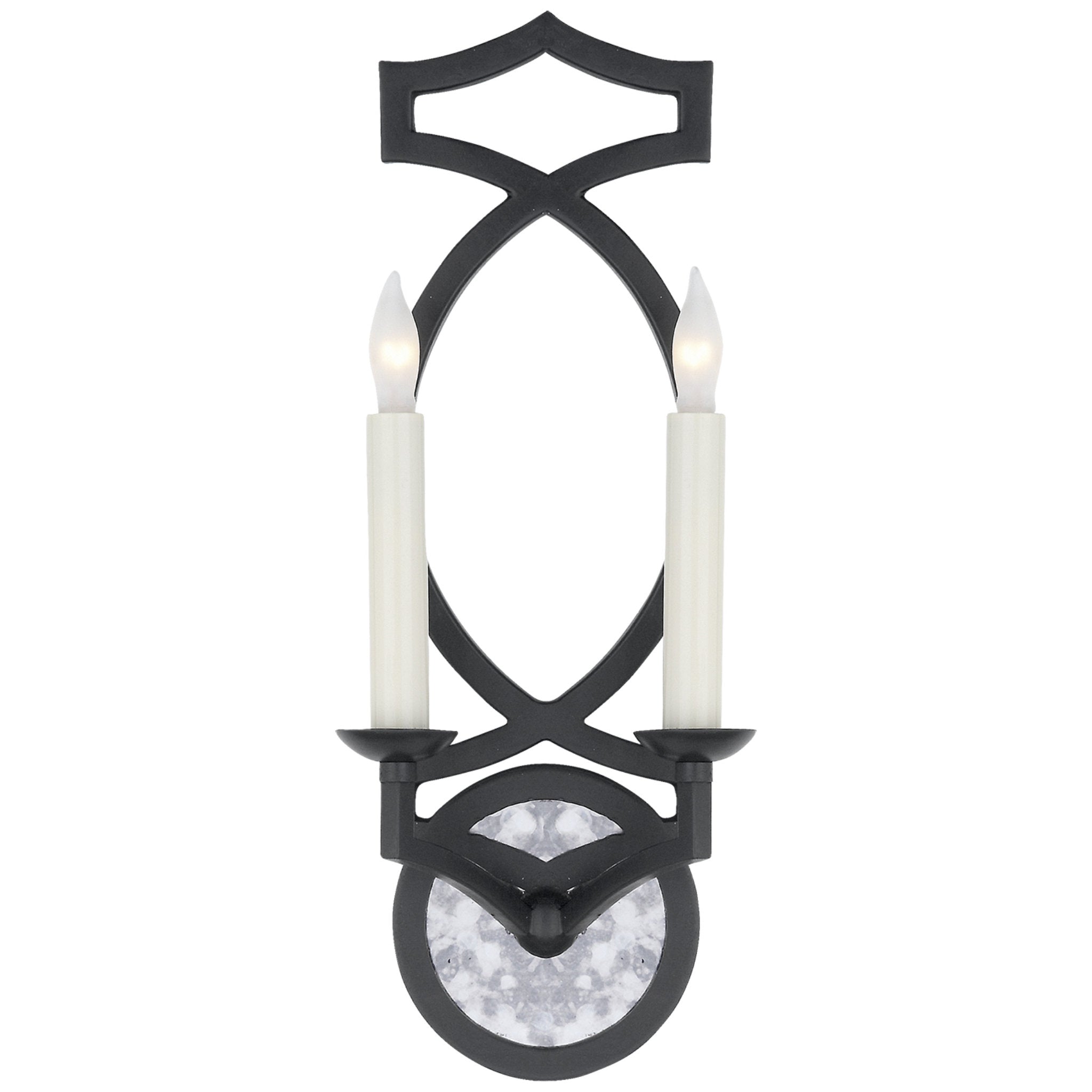 Niermann Weeks Brittany Double Sconce in Aged Iron Wall Light W5.75" x H15.75"