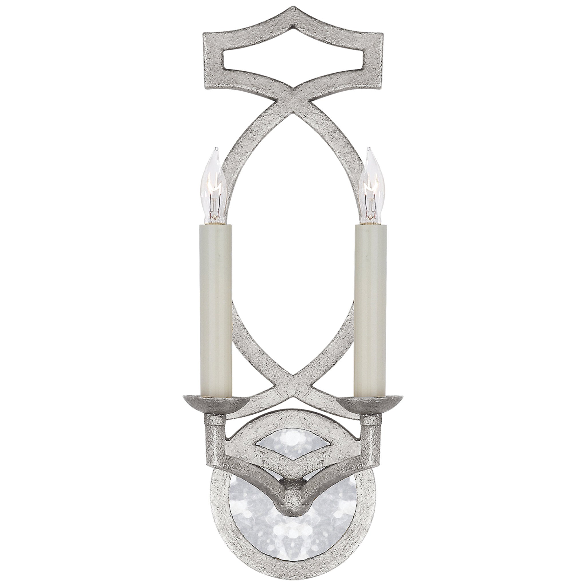 Niermann Weeks Brittany Double Sconce in Venetian Silver Wall Light W5.75" x H15.75"