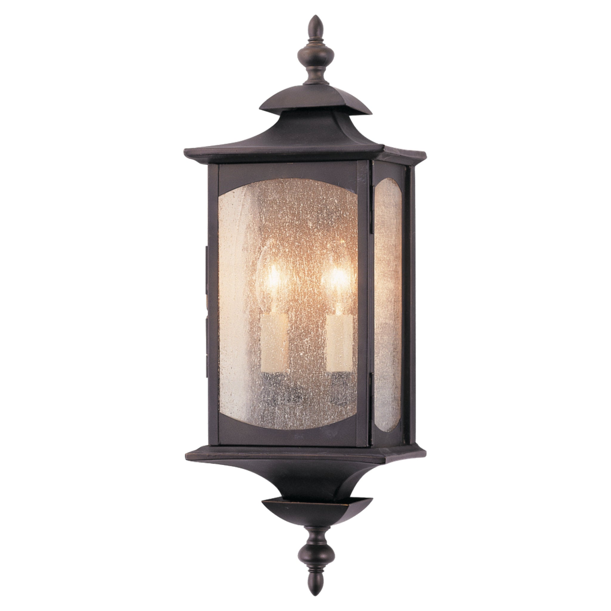 Market Square Medium Lantern Traditional Outdoor Fixture 6.75" Width 19" Height Stainless Steel Rectangular Clear Seeded Shade in Oil Rubbed Bronze
