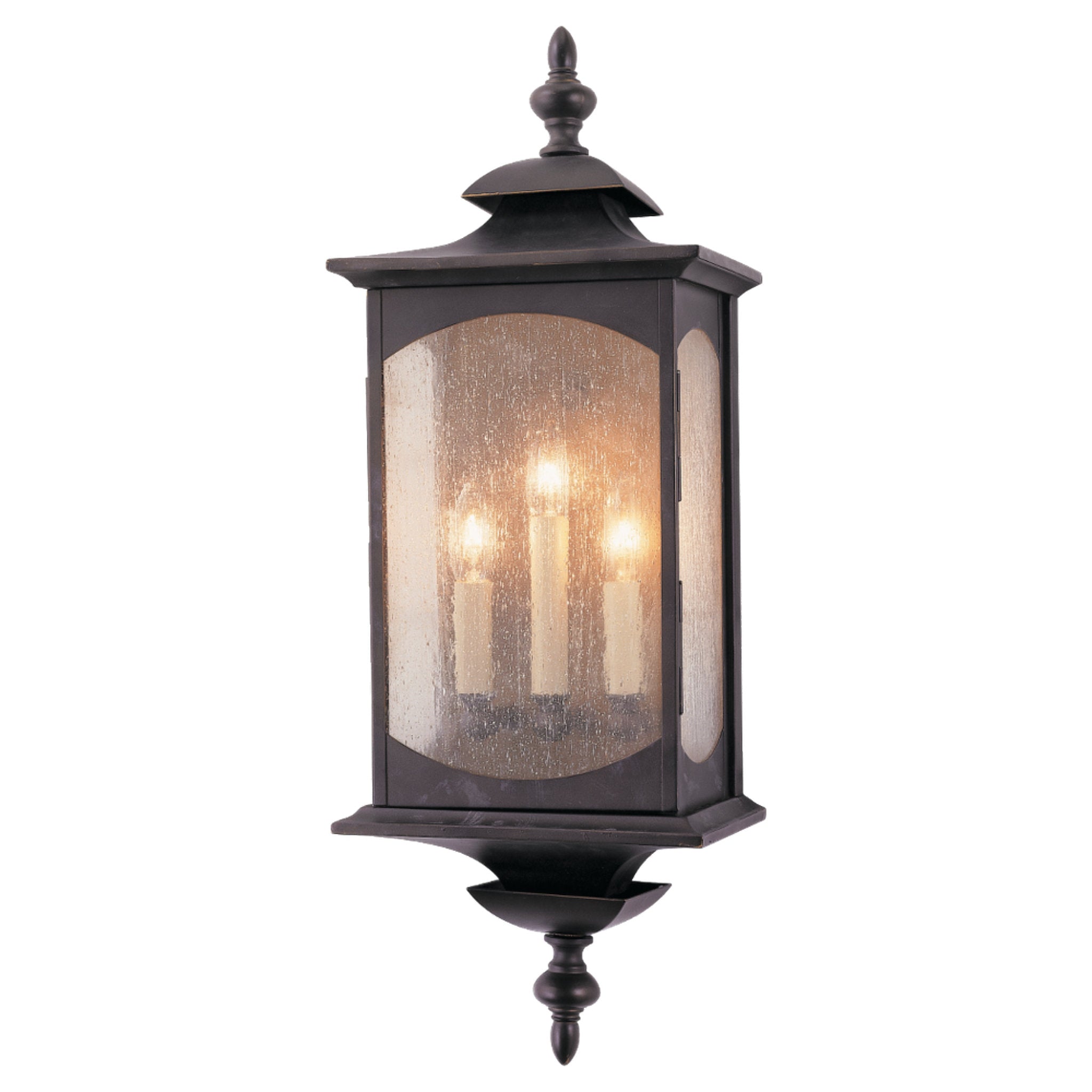 Market Square Large Lantern Traditional Outdoor Fixture 9" Width 25" Height Stainless Steel Rectangular Clear Seeded Shade in Oil Rubbed Bronze