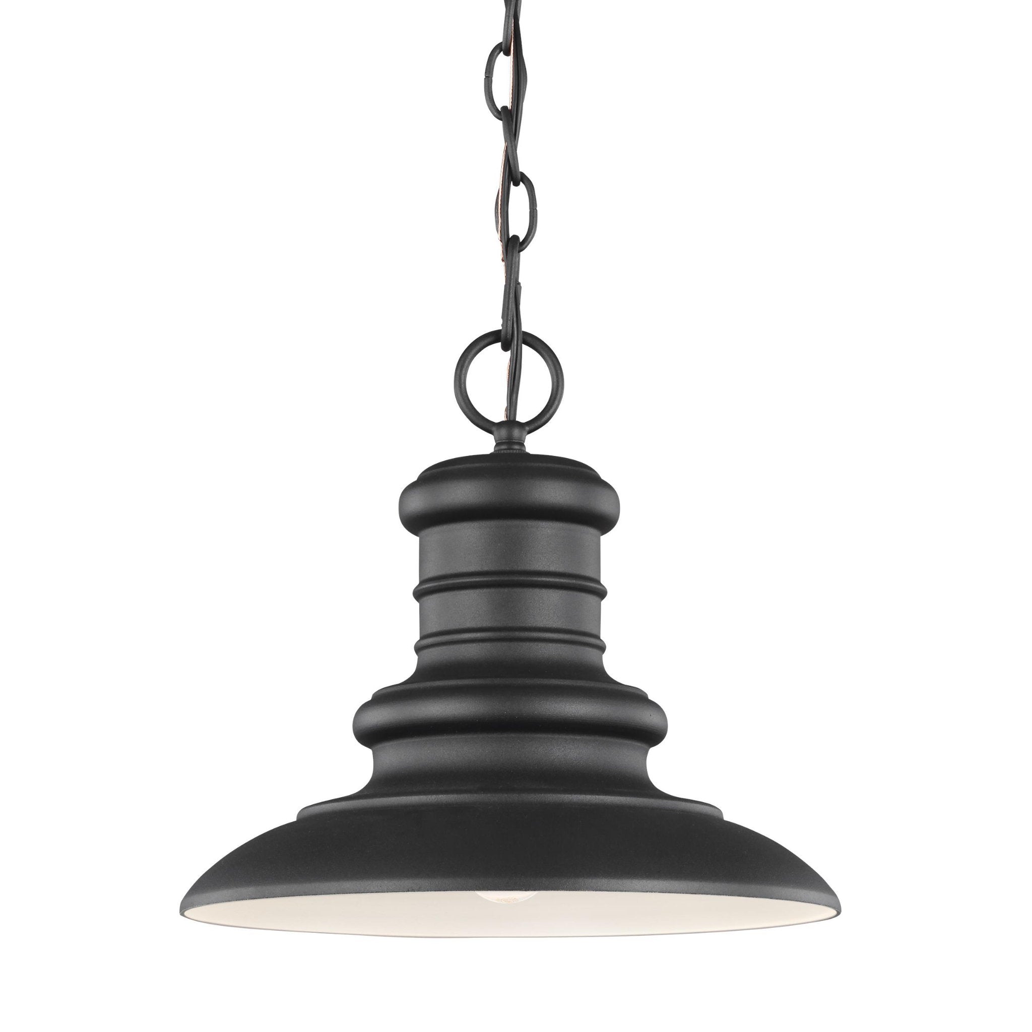 Redding Station Pendant Period Inspired Outdoor Fixture 11" Height Aluminum in Textured Black