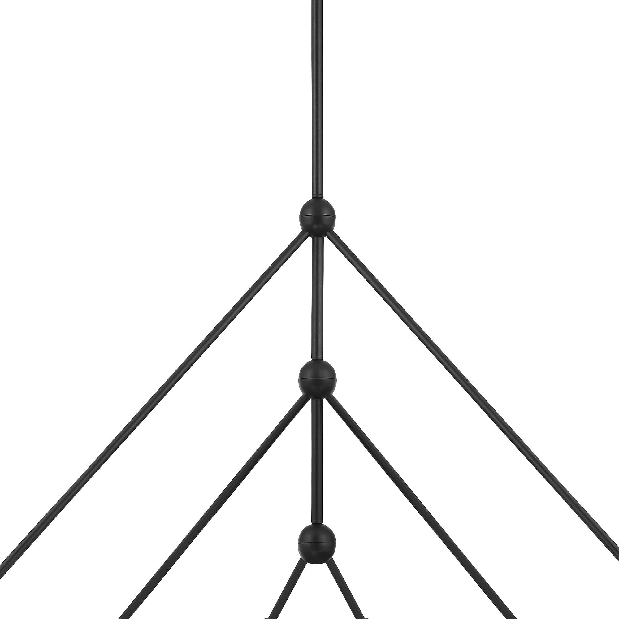Omni 6 Light Matte Black Linear Chandelier 46.5"W x 28"H x 46.5"D
