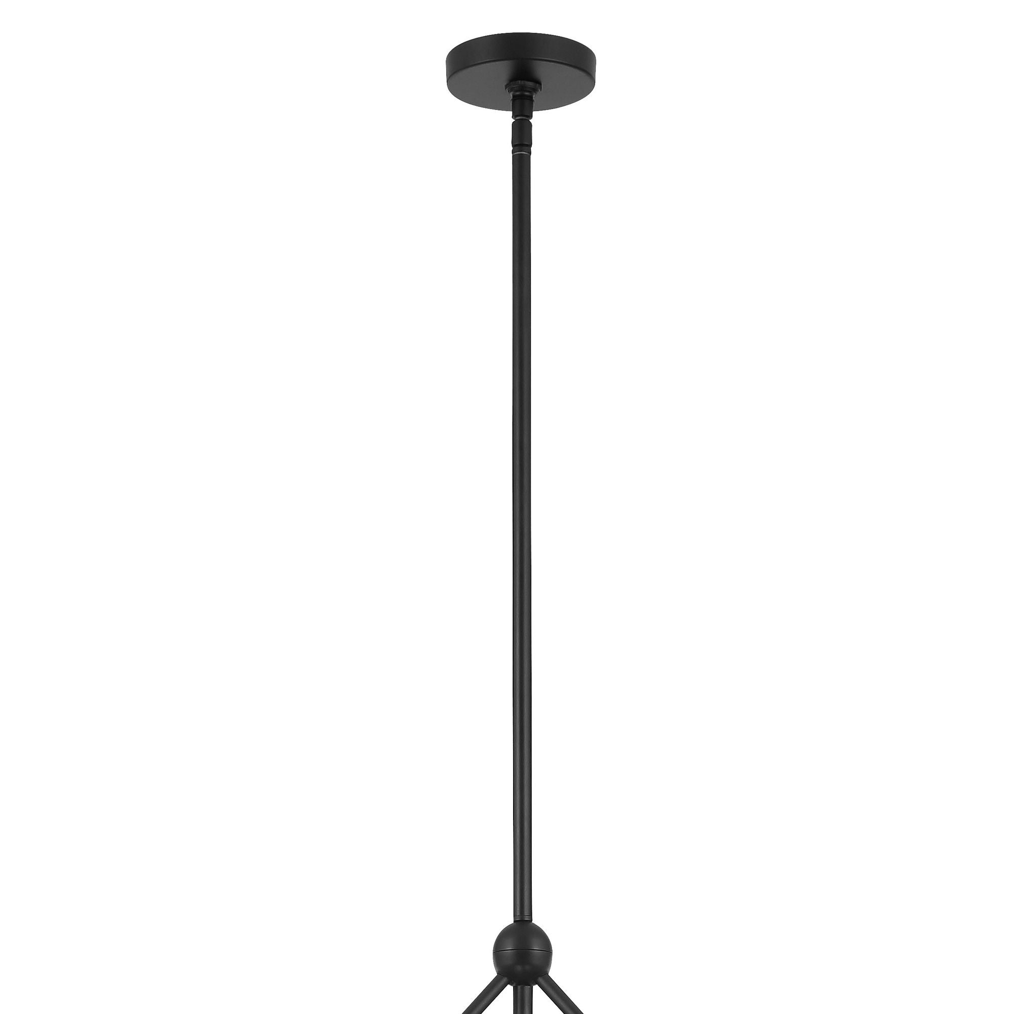 Omni 6 Light Matte Black Linear Chandelier 46.5"W x 28"H x 46.5"D