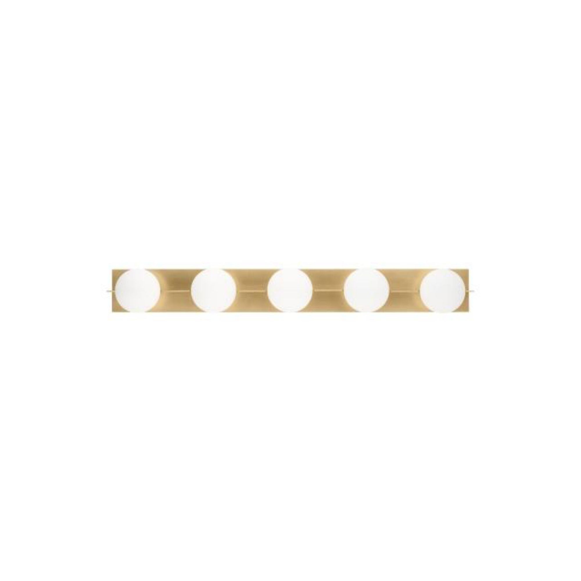 Orbel 5-Light Bath Bath Collection 5-Light Natural Brass by Sean Lavin