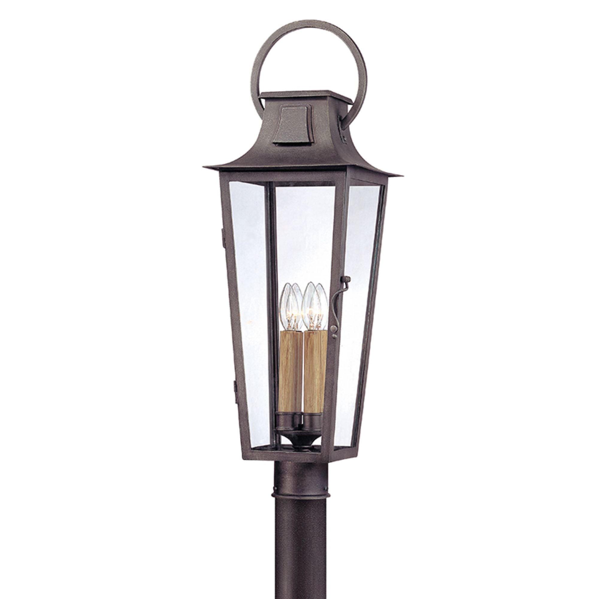 Parisian Square Post 4-Light Outdoor LED in  Aged Pewter 10L x 10W x 30H