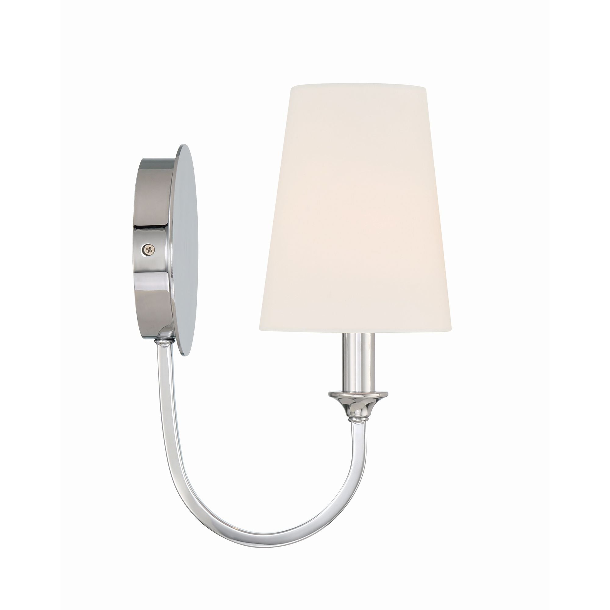 Payton 1 Light Polished Chrome Sconce Silk Shade 5.5"W x 11.75"H x 7.5"D