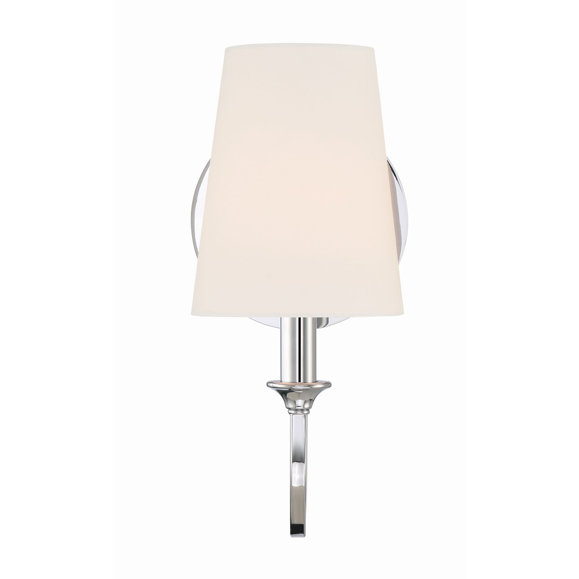 Payton 1 Light Polished Chrome Sconce Silk Shade 5.5"W x 11.75"H x 7.5"D